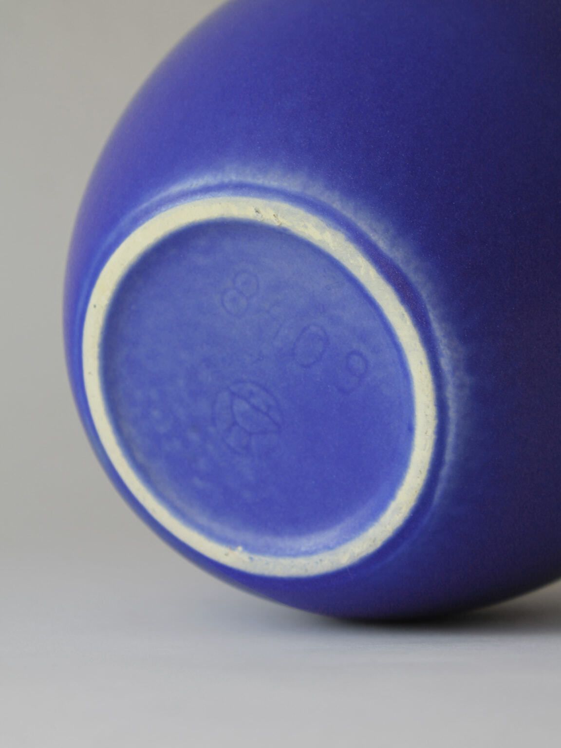 German 60s Cobalt Blue Ceramic Vase photo 366.0