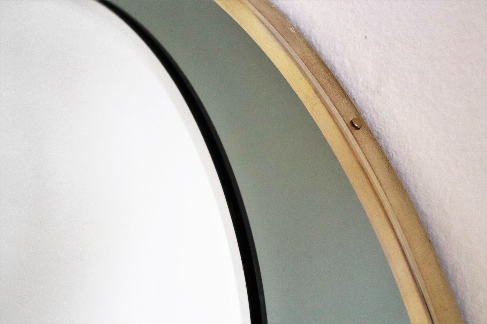 photo furniture Italian Double Glass Designer Wall Mirror With Brass Frame, 1970s