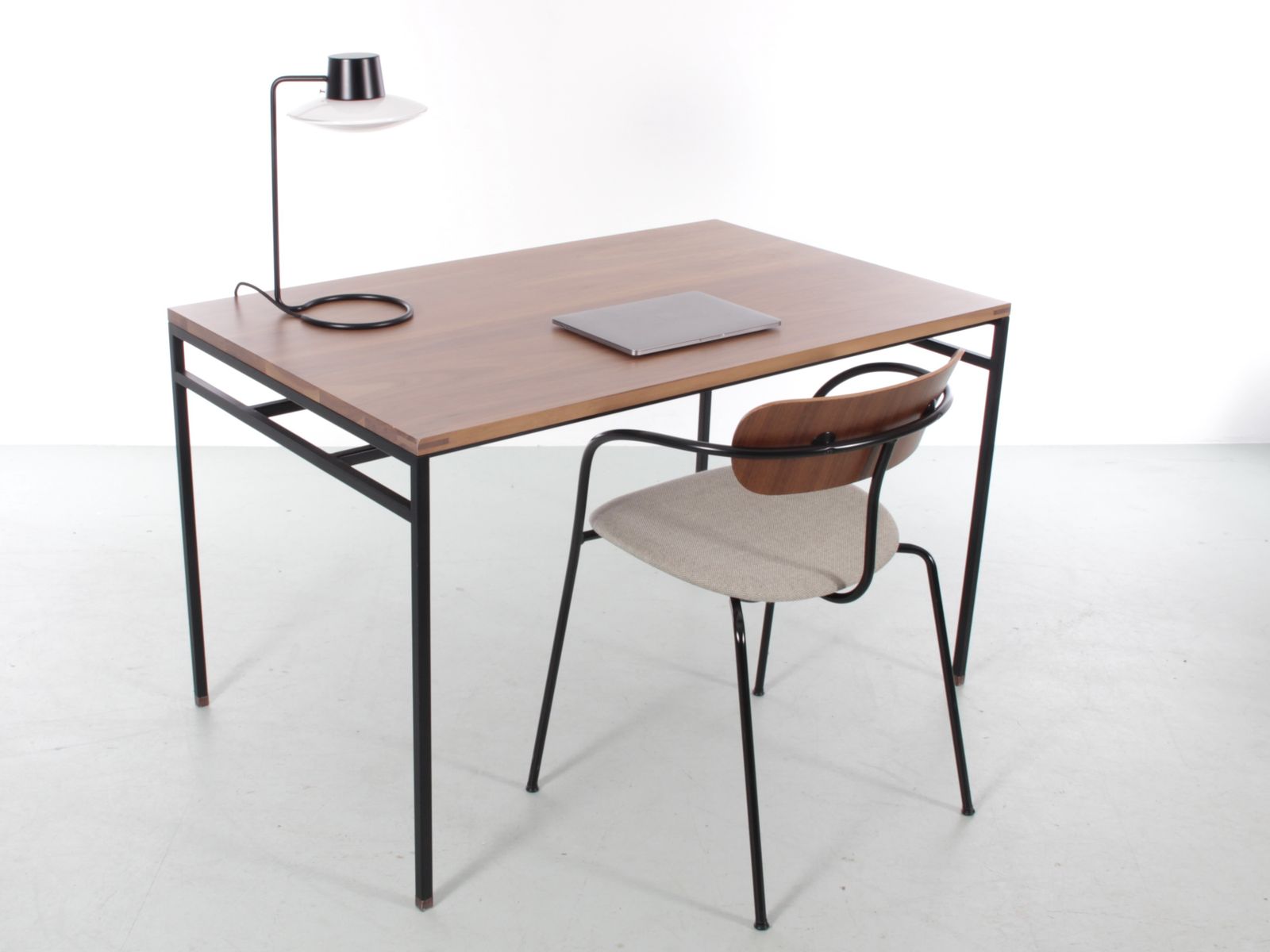 Desk Model Cosmopol, In Steel And Walnut. 120x60 Cm