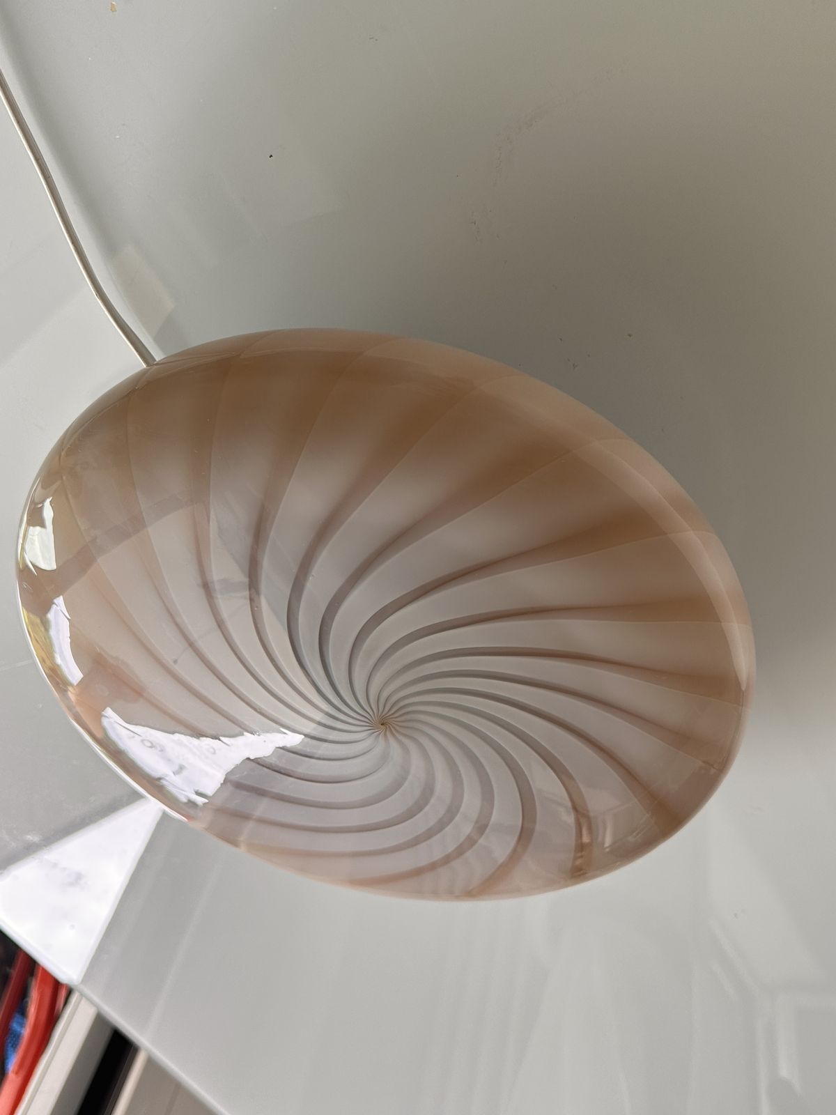 Contemporary Milky White And Beige Swirls Murano Glass Flush Mount Or Wall Sconce photo for sale