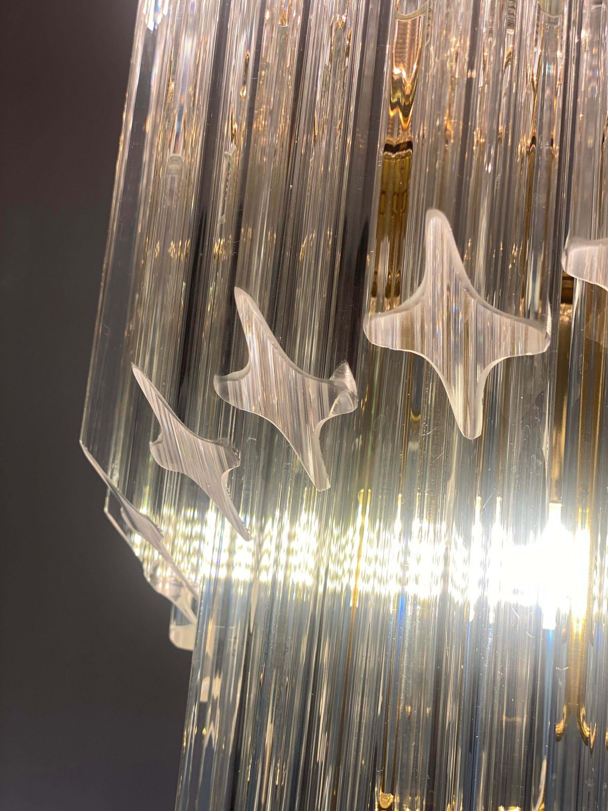 photo furniture Murano Glass "Quadriedro" Twister Italian Gold Chandelier In Veninj Style