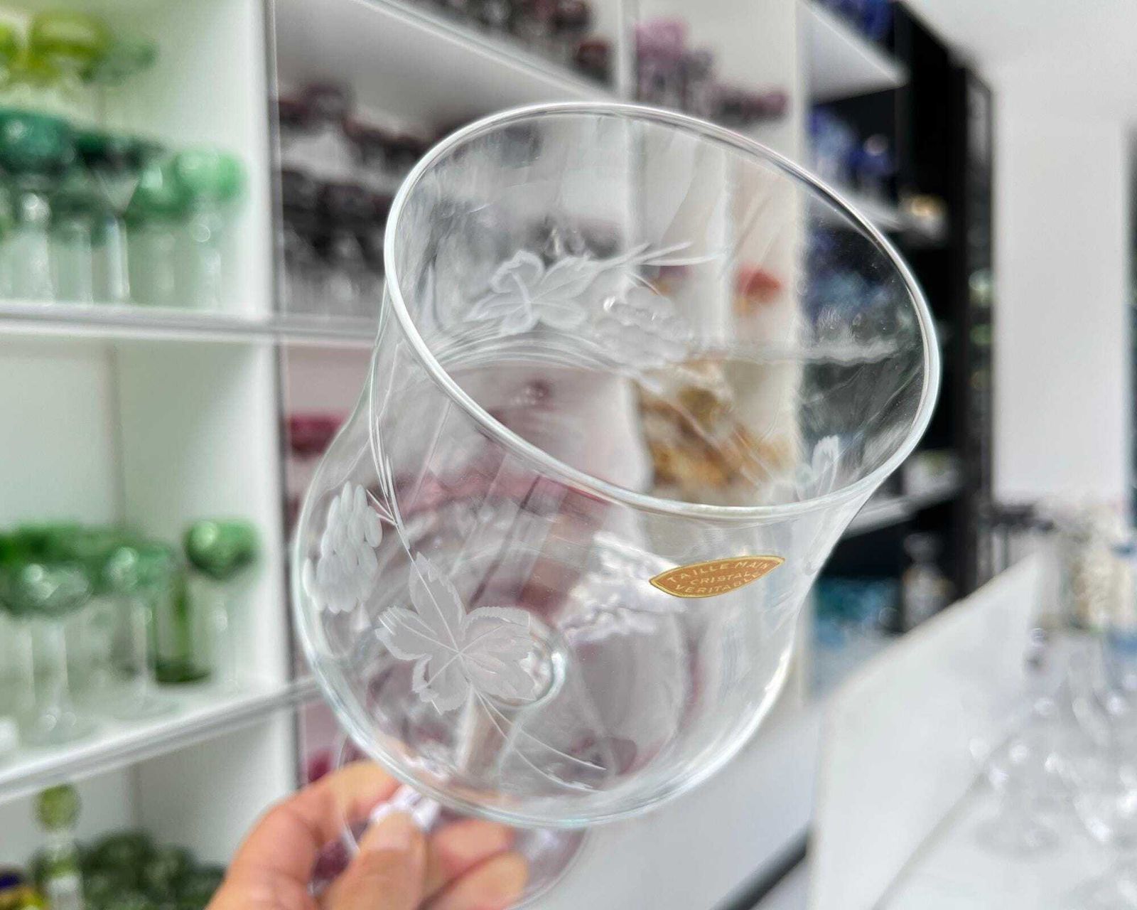 Xl Kristallen Wijnglas | Gegraveerde Druiven | Joseph Terstler Frans photo 202.0