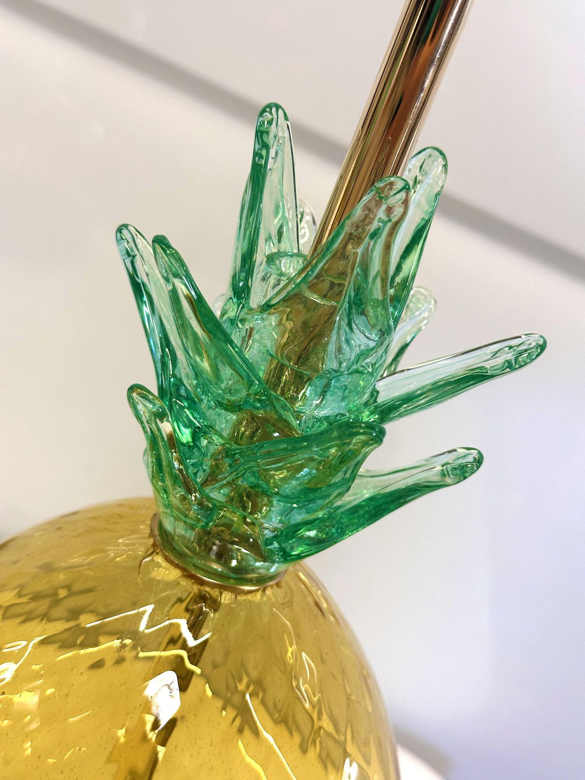Set Of Two Contemporary Italian "Ananas" Murano Glass Table Lamps photo vinterior