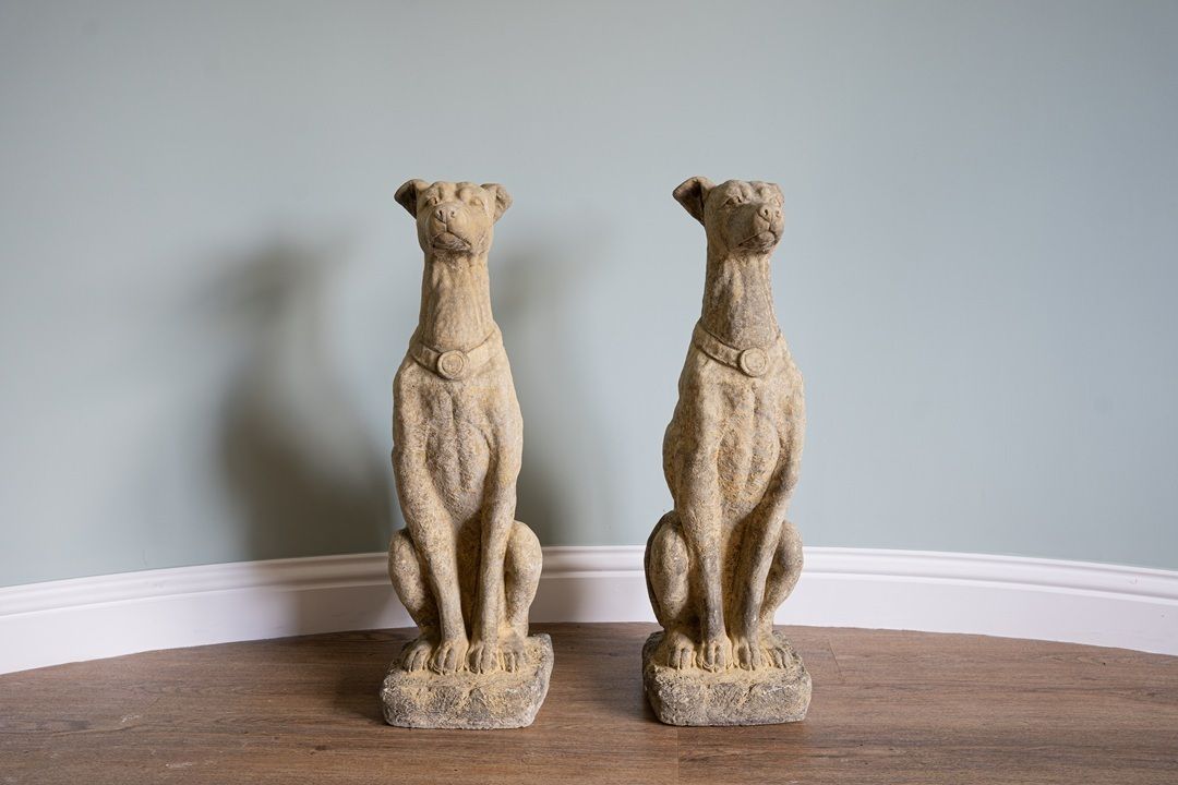 A Pair Cast Stone Antique Garden Urns photo for sale