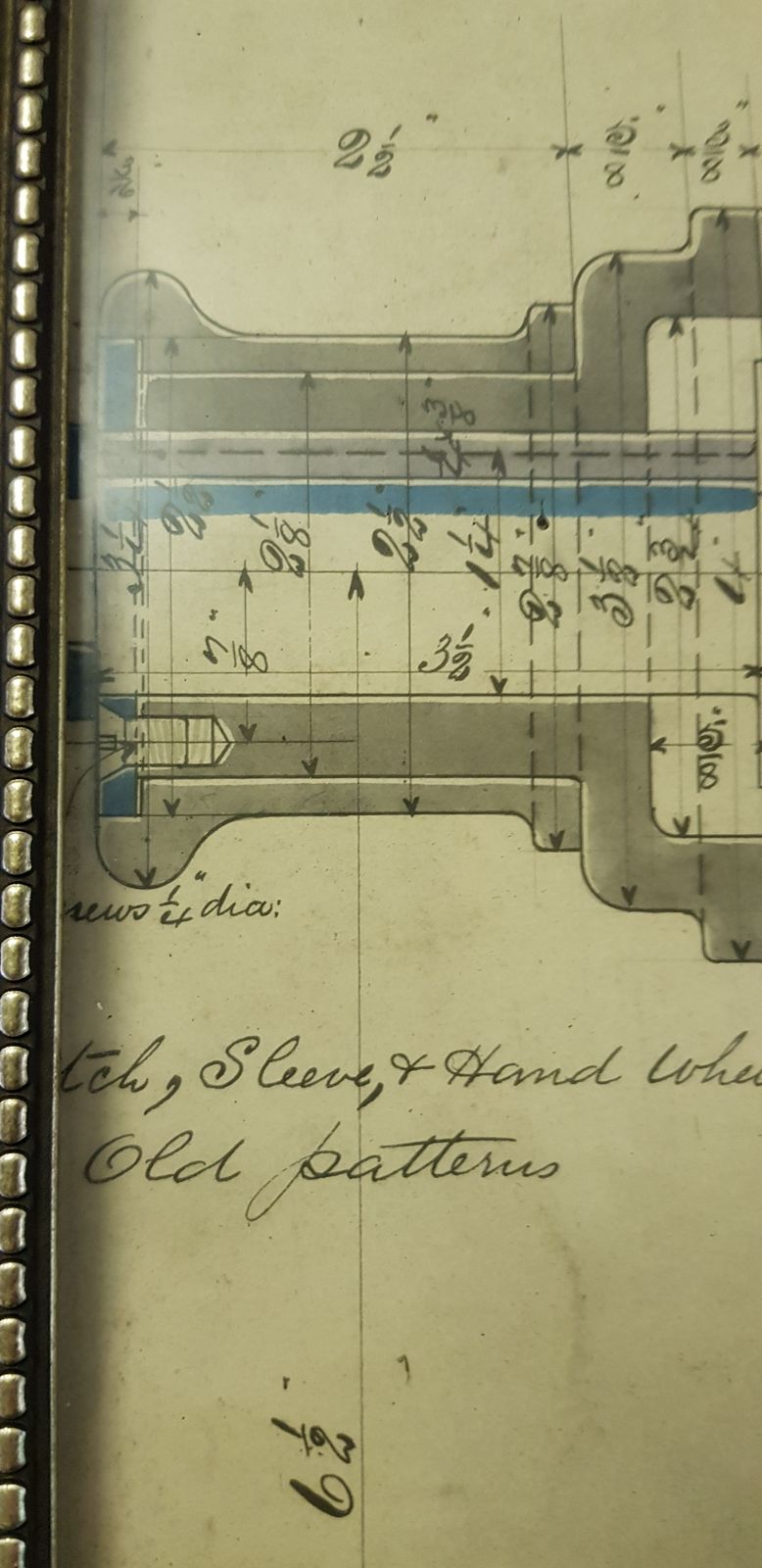 Genuine Hand Drawn Technical Drawing Of A 'Portable Cylinder Boring Machine ' For The Railway photo Art
