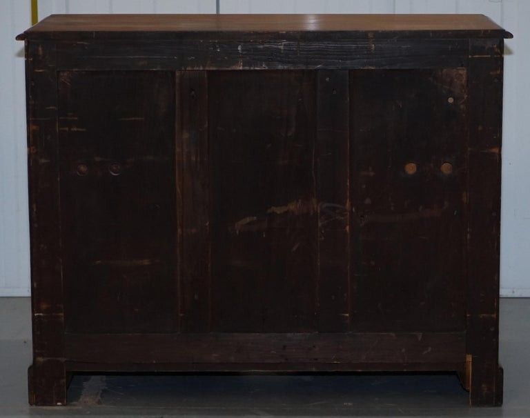 photo buy Small Victorian 1880 Solid Walnut Knee Hole Writing Desk Lots Of Drawers Storage