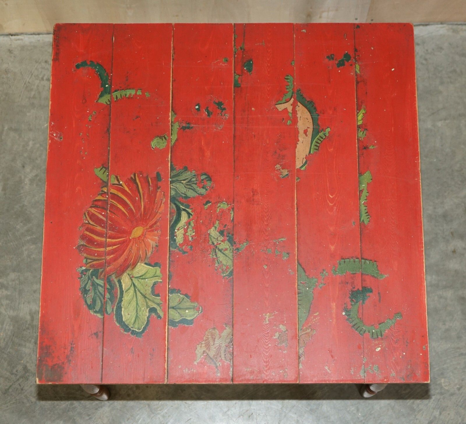 1 Of 10 Antique Hand Painted French Pine Vendange Wine Tasting Tables Lovely! photo for sale