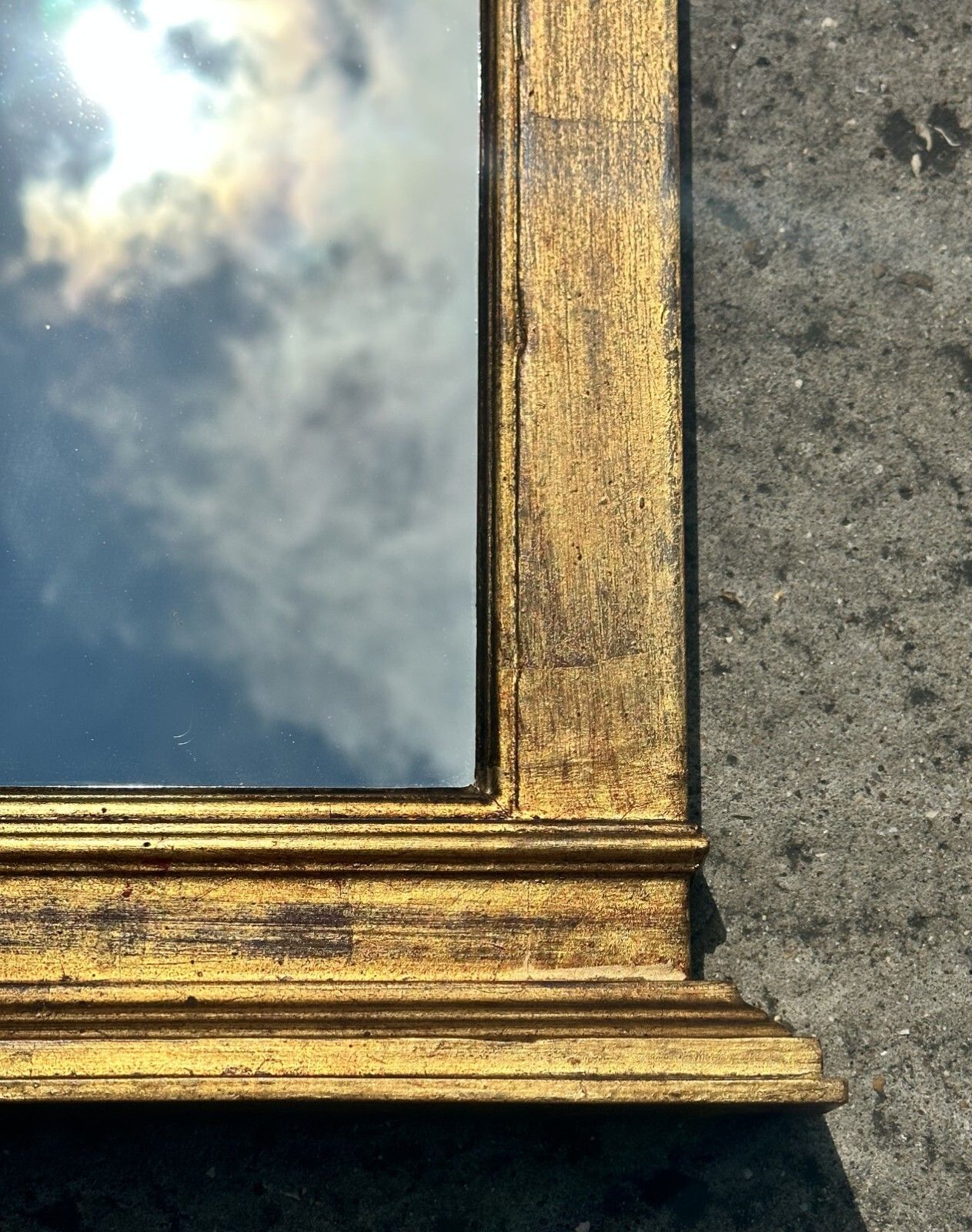 Home Decor Vintage Circa 1950's Gilt Framed Wall Mirror Stamped Made In Italy To The Rear photo