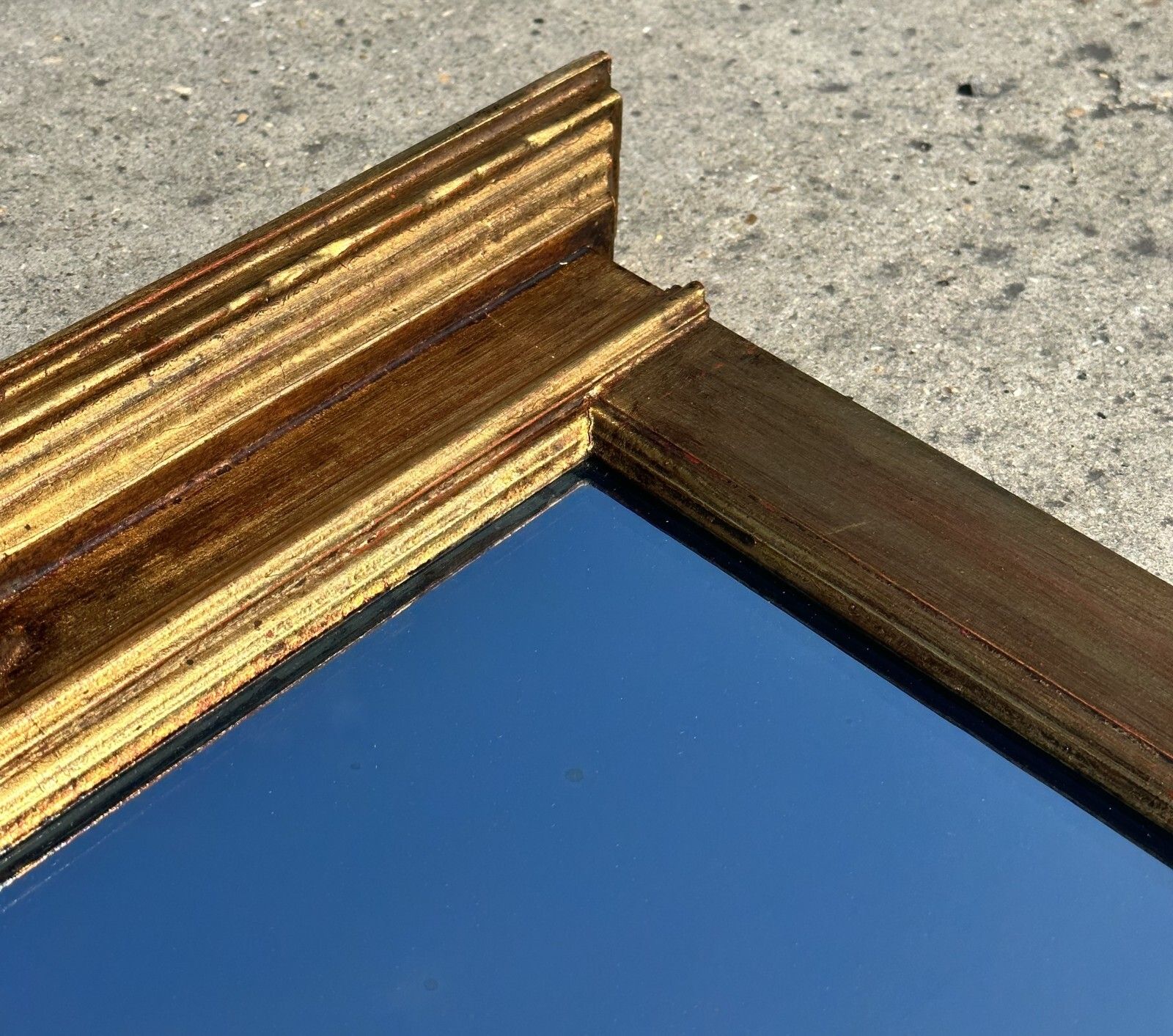 photo vintage Vintage Circa 1950's Gilt Framed Wall Mirror Stamped Made In Italy To The Rear