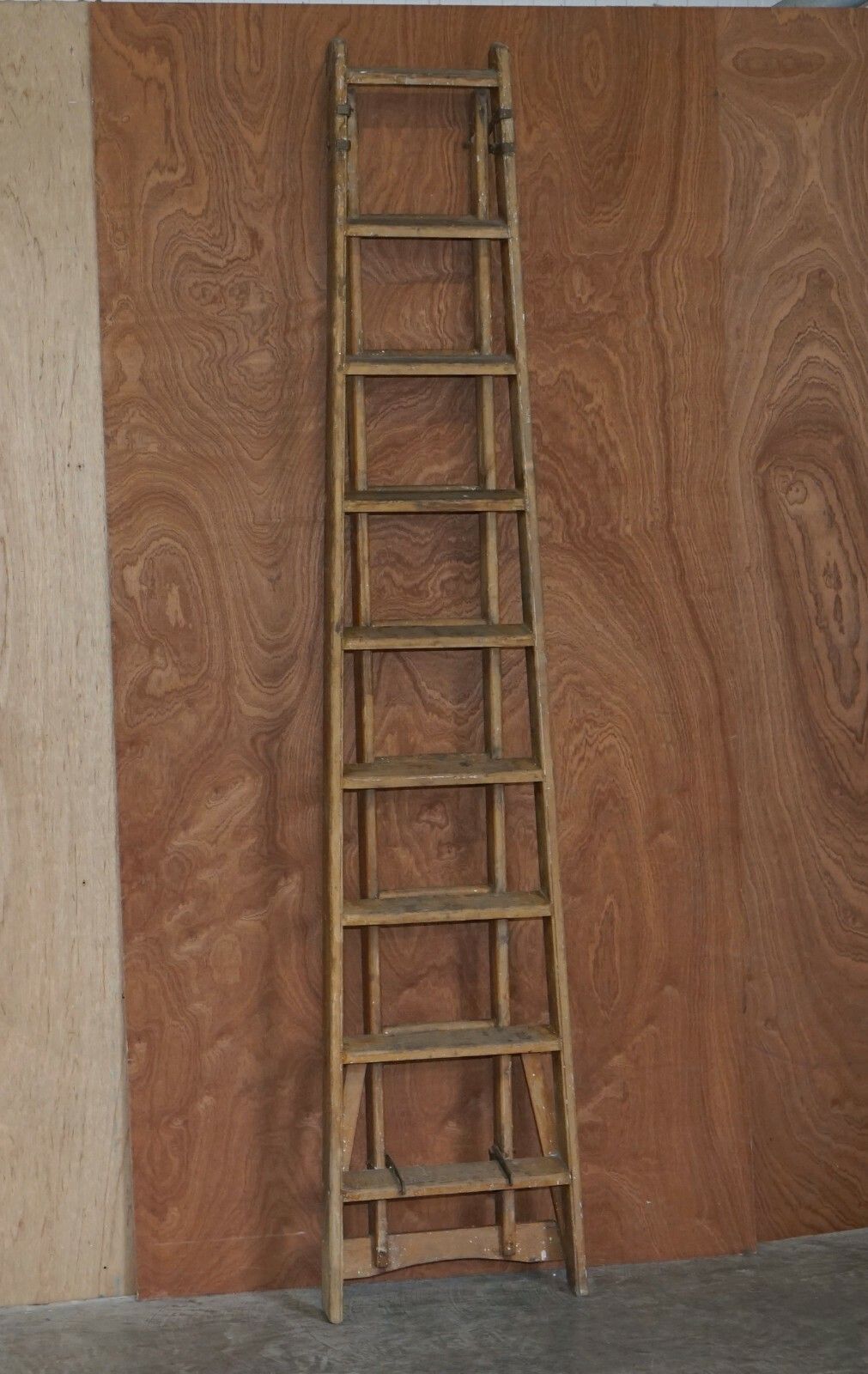 Antique Original Painted "The Patient Safety Ladder Company" Decorators Ladder photo furniture