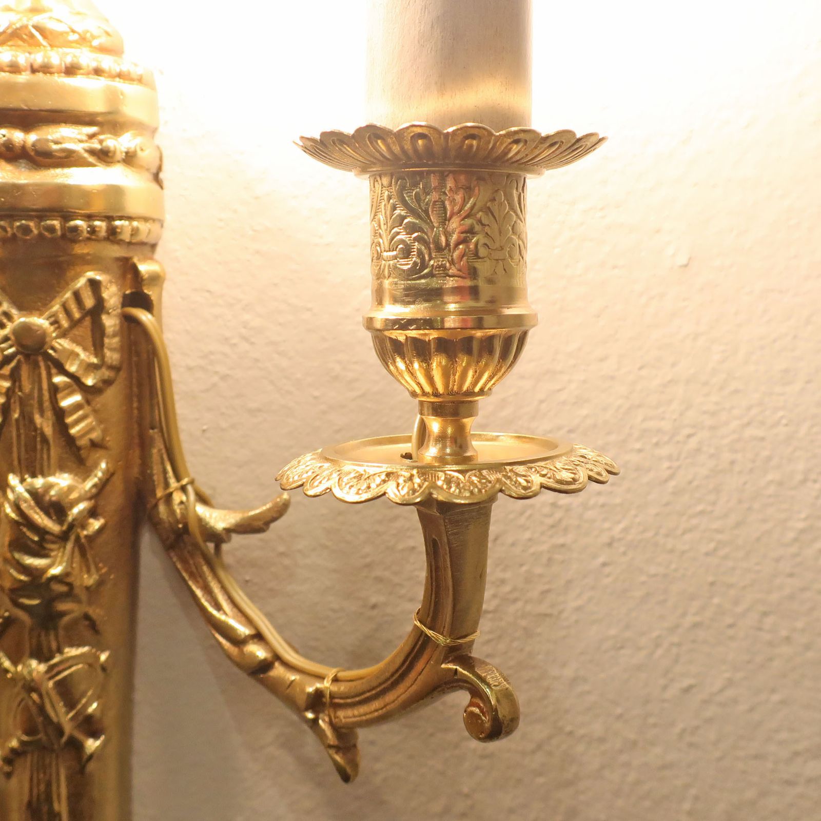 Lighting Pair Of French Gilt Bronze Twin Arm Wall Lights By Charles Casier photo