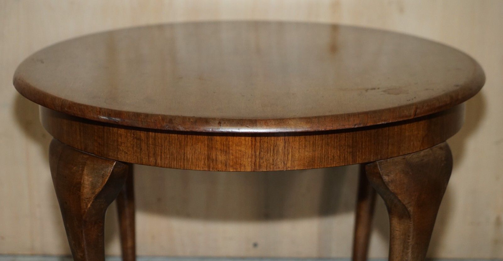 Small Vintage English Oak Coffee Table With Nice Cabriole Legs Lovely Patina photo Furniture