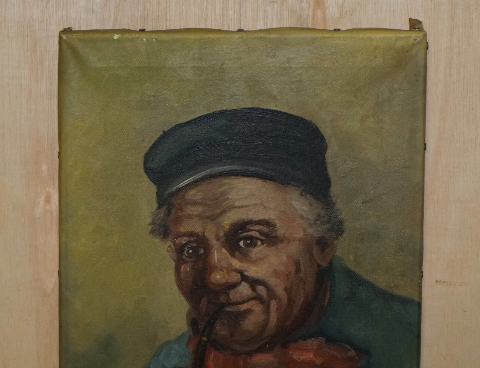 19th Century Dutch Oil On Canvas Painting Of Old Man Smoking A Pipe Part Suite photo furniture