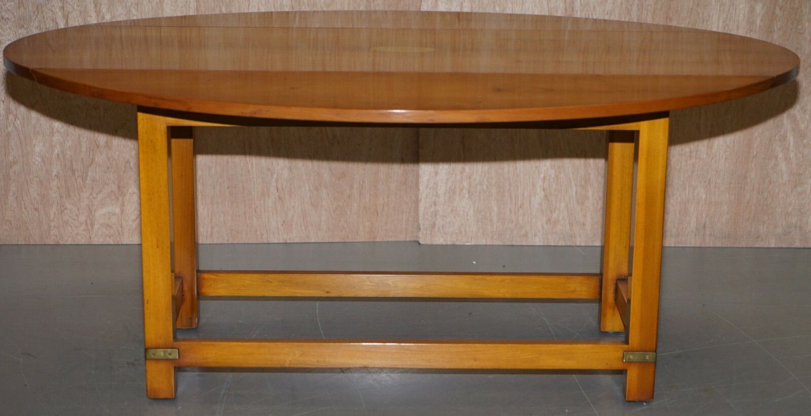 Workshop New Bevan Funnell Burr Yew Wood Extending Oval Campaign Coffee Table photo buy