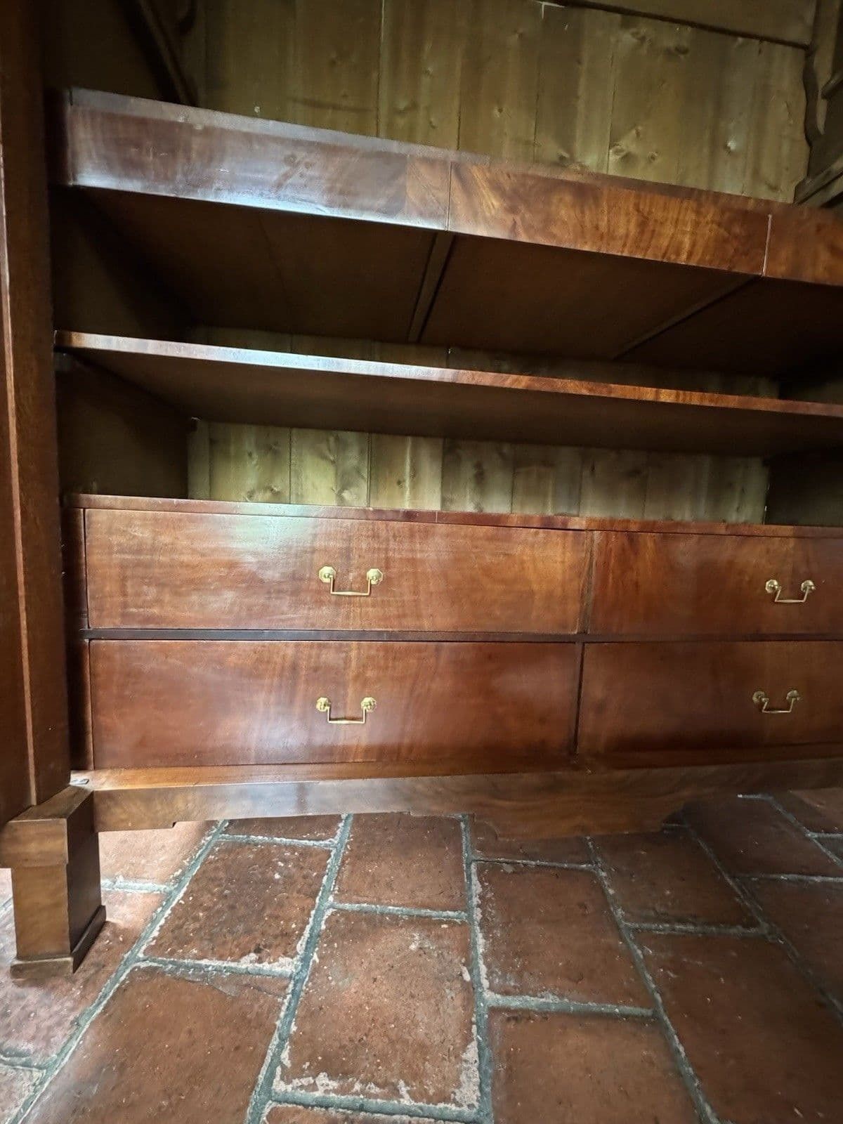 2495.0 Large Antique Victorian Mahogany Linen Press Tv Cabinet Armoire Wardrobe photo