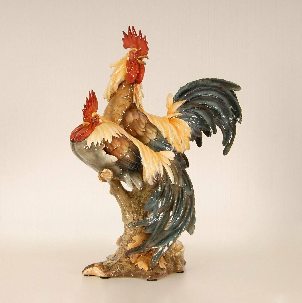Mid Century Italian Ceramic Rooster Figurine In The Style Of Cacciapuoti, 1950s