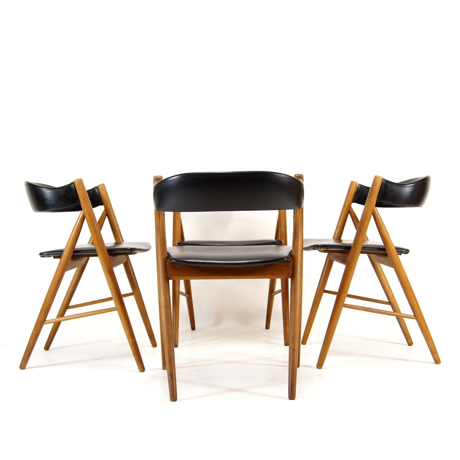 Set Of 4 Retro Vintage Danish Dining Chairs Mid Century Modern 50s 60s 70s Teak