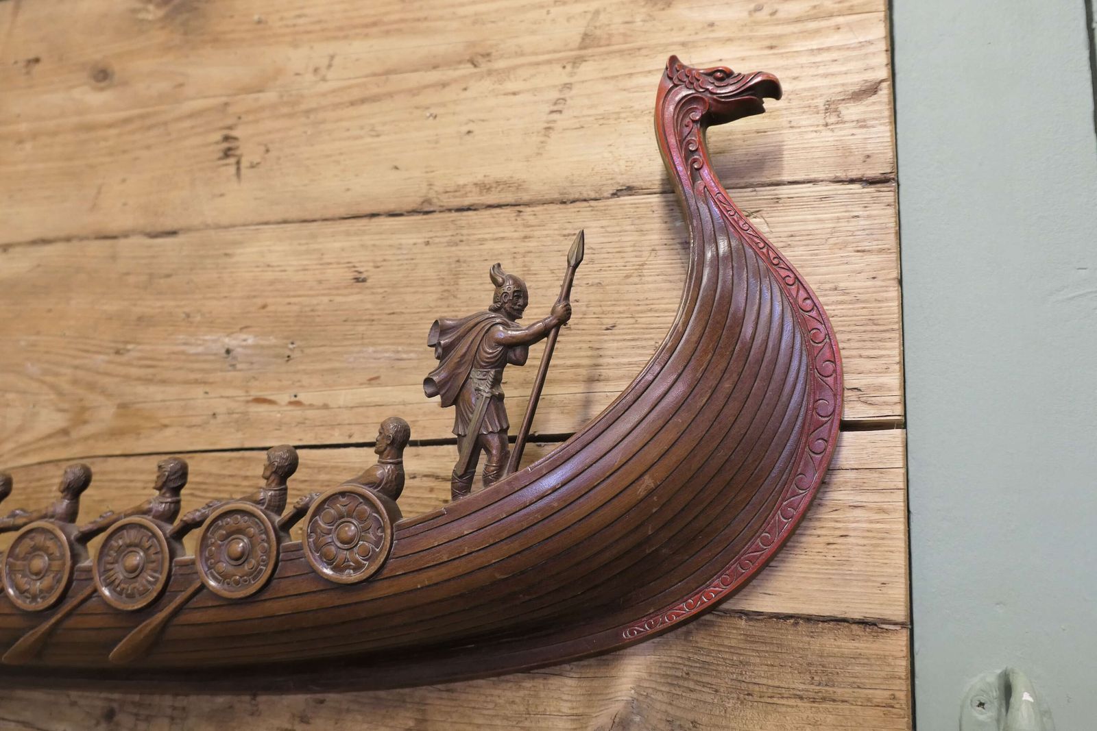 Mid Century Vintage Syroco Viking Ship Wall Art photo Art