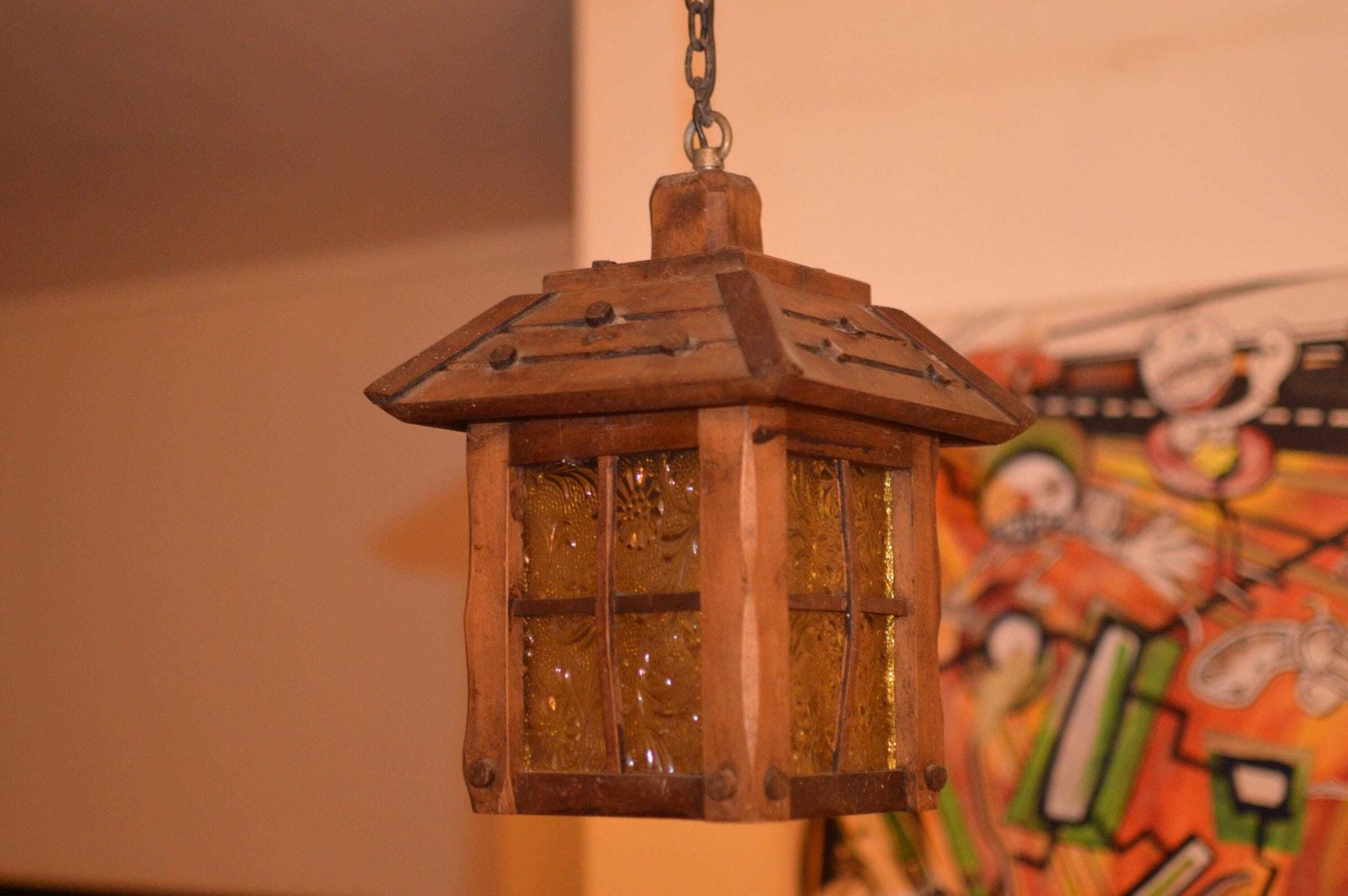 Antique French Hall Wood Porch Lantern photo furniture