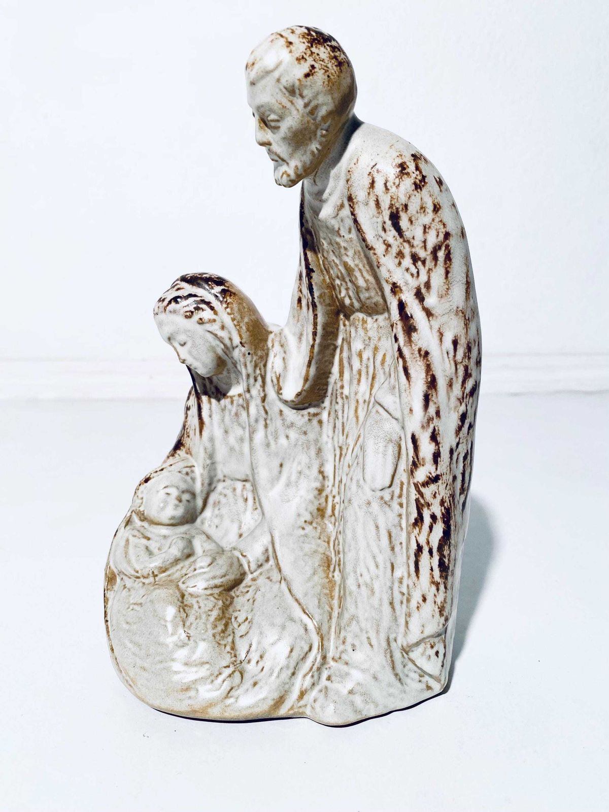 Wgp Langerwehe Ceramic Crib Nativity Mother Mary Joseph Jesus Relief / Kuckertz & Rennertz photo 90.0