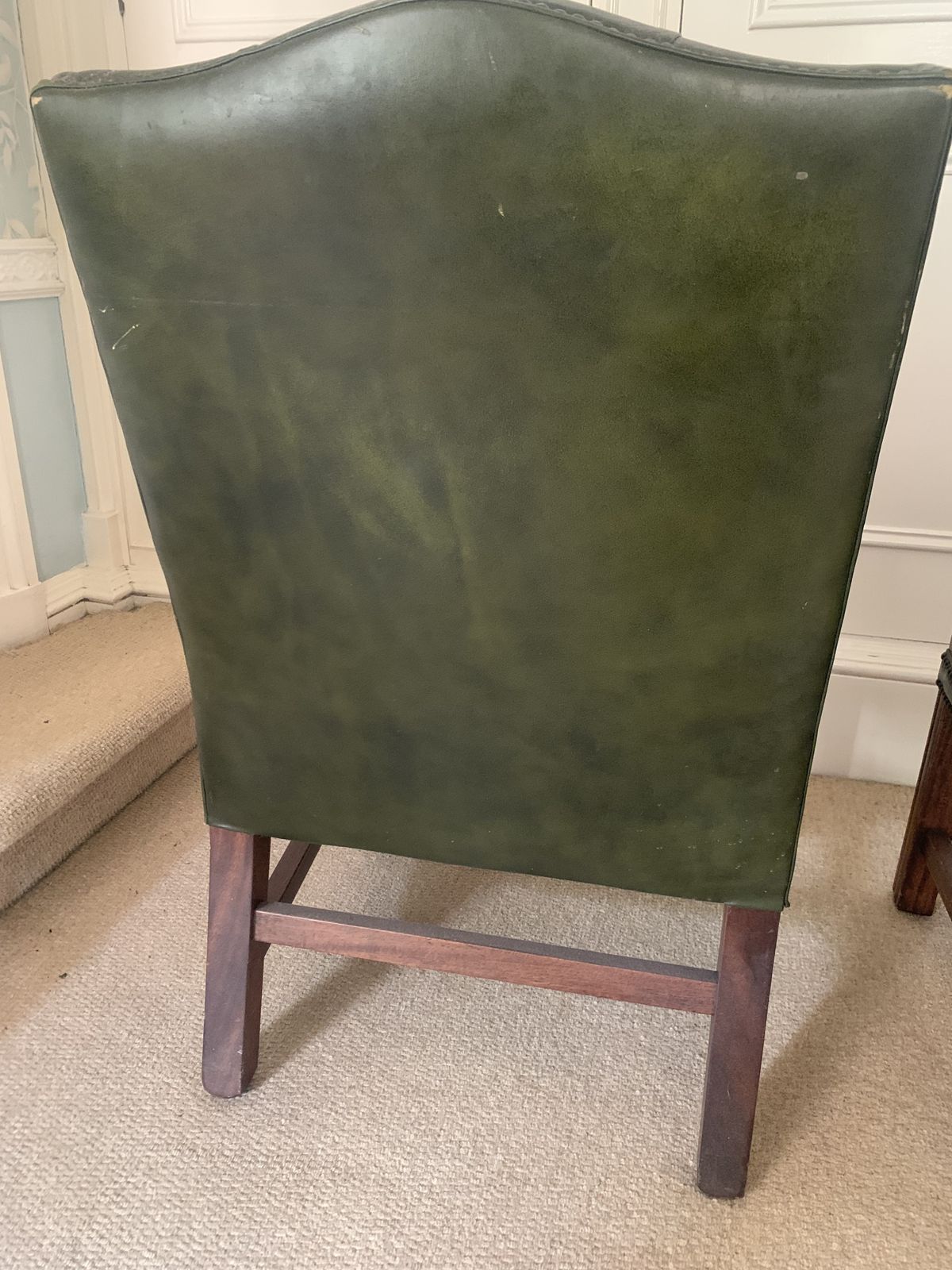 Pair Of Dark Green Leather Chesterfield Style Button Back Library Armchairs | Millbrook 20th Century photo Furniture