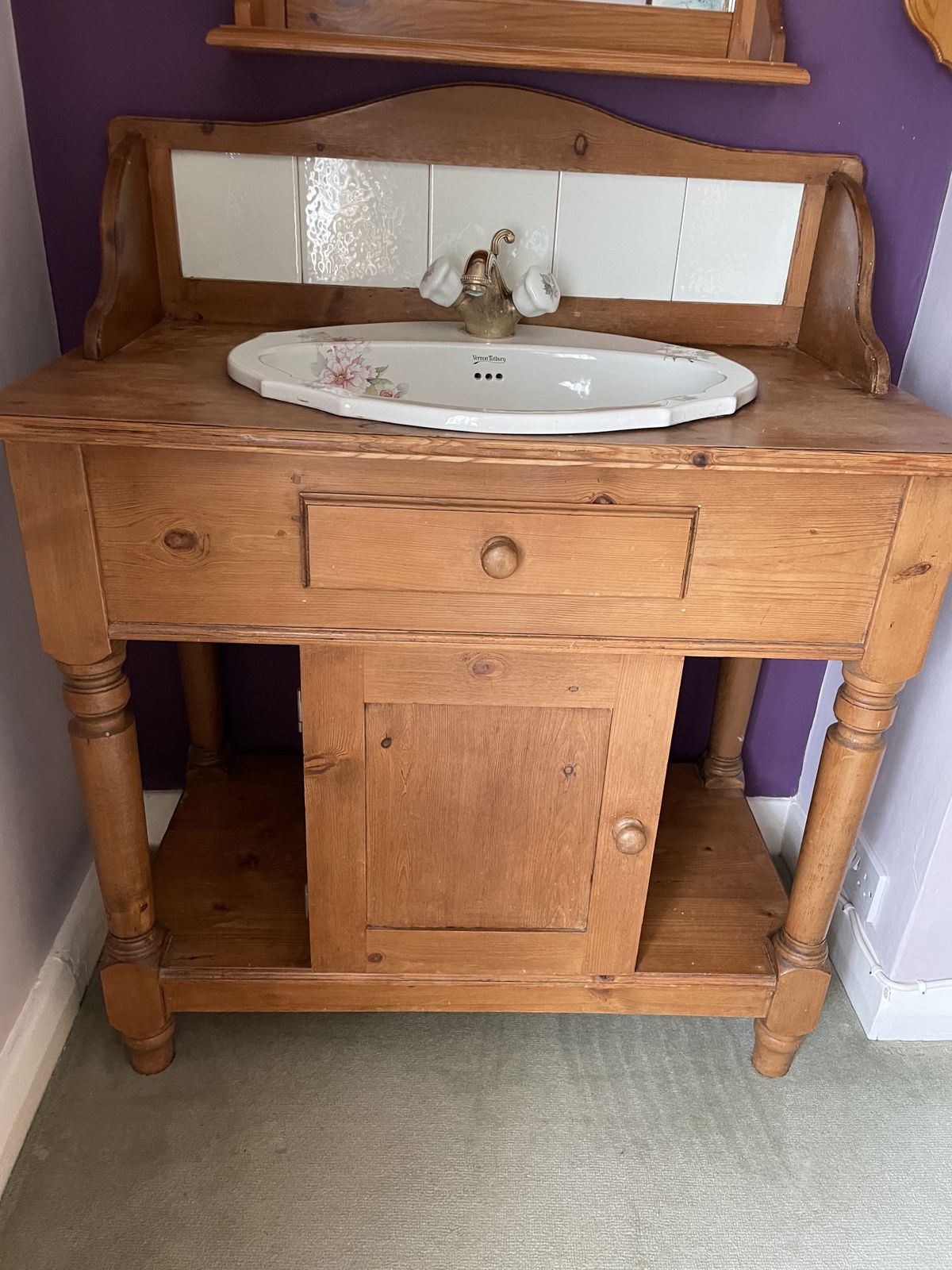 Victorian Stripped Pine Washstand