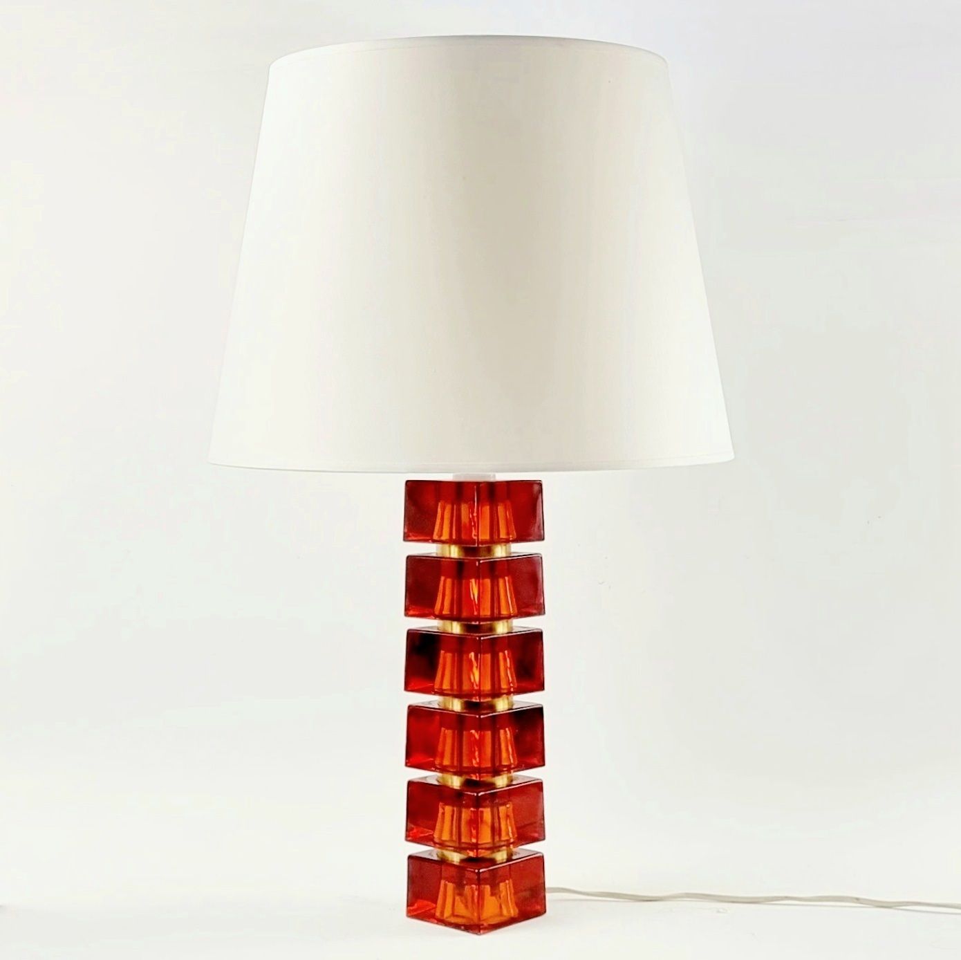 Large Mid Century Scandinavian Art Glass & Brass Table Lamp By Carl Fagerlund For Orrefors, Sweden, 1960s photo furniture