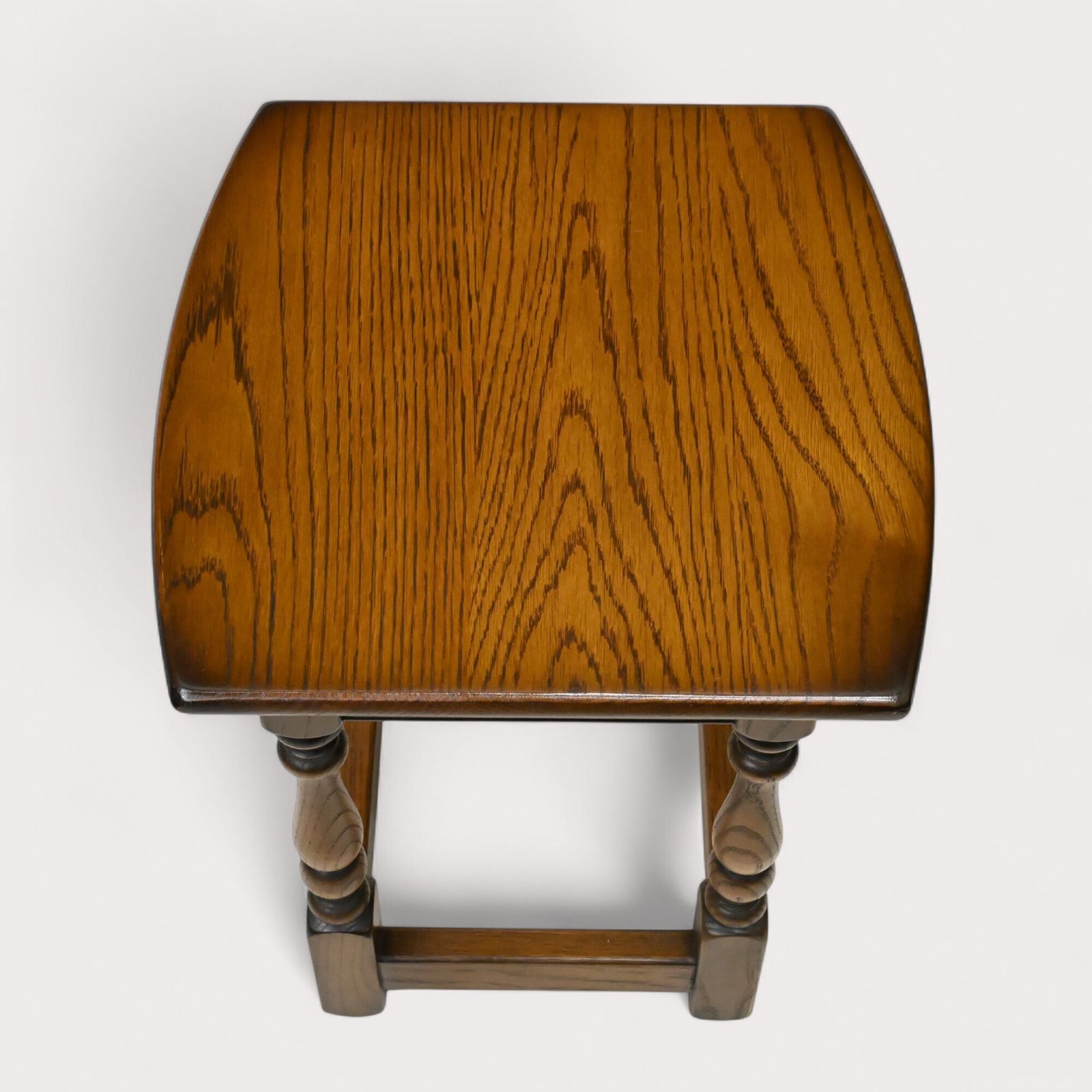 247.0 Old Charm Oval Nest Of Tables In Light Oak Model 1990 Vgc Free Uk Delivery* photo