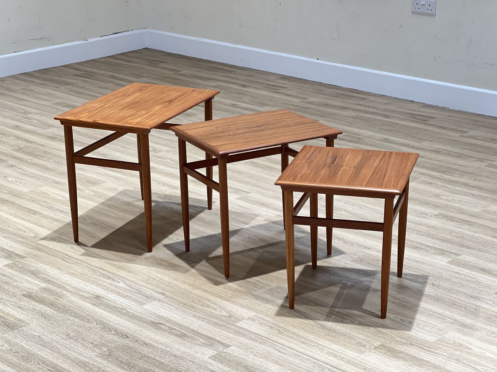 Set Of Three Danish Teak Nesting Tables By Johannes Andersen, 1960s photo Furniture