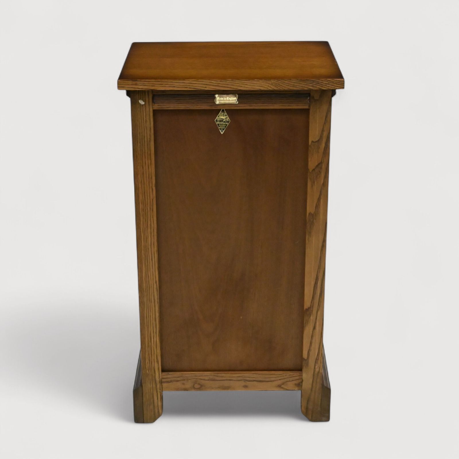 photo vintage Old Charm Pedestal Cabinet Shelved Light Oak Free Delivery