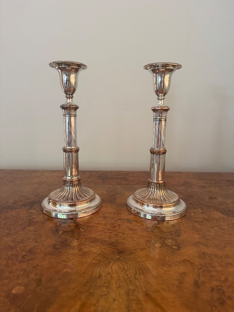 Fine Quality Pair Of Antique Regency Telescopic Candlesticks