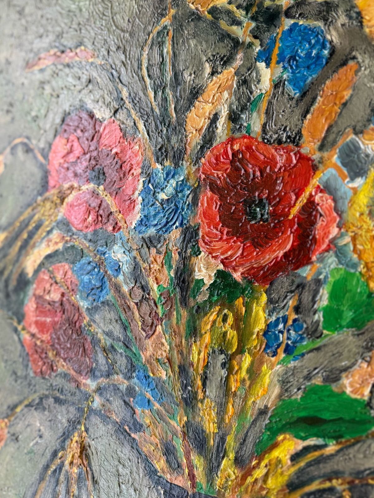 Antique Floral Oil Painting In Original Frame — Signed By N. Kurtz (1930s) photo 450.0