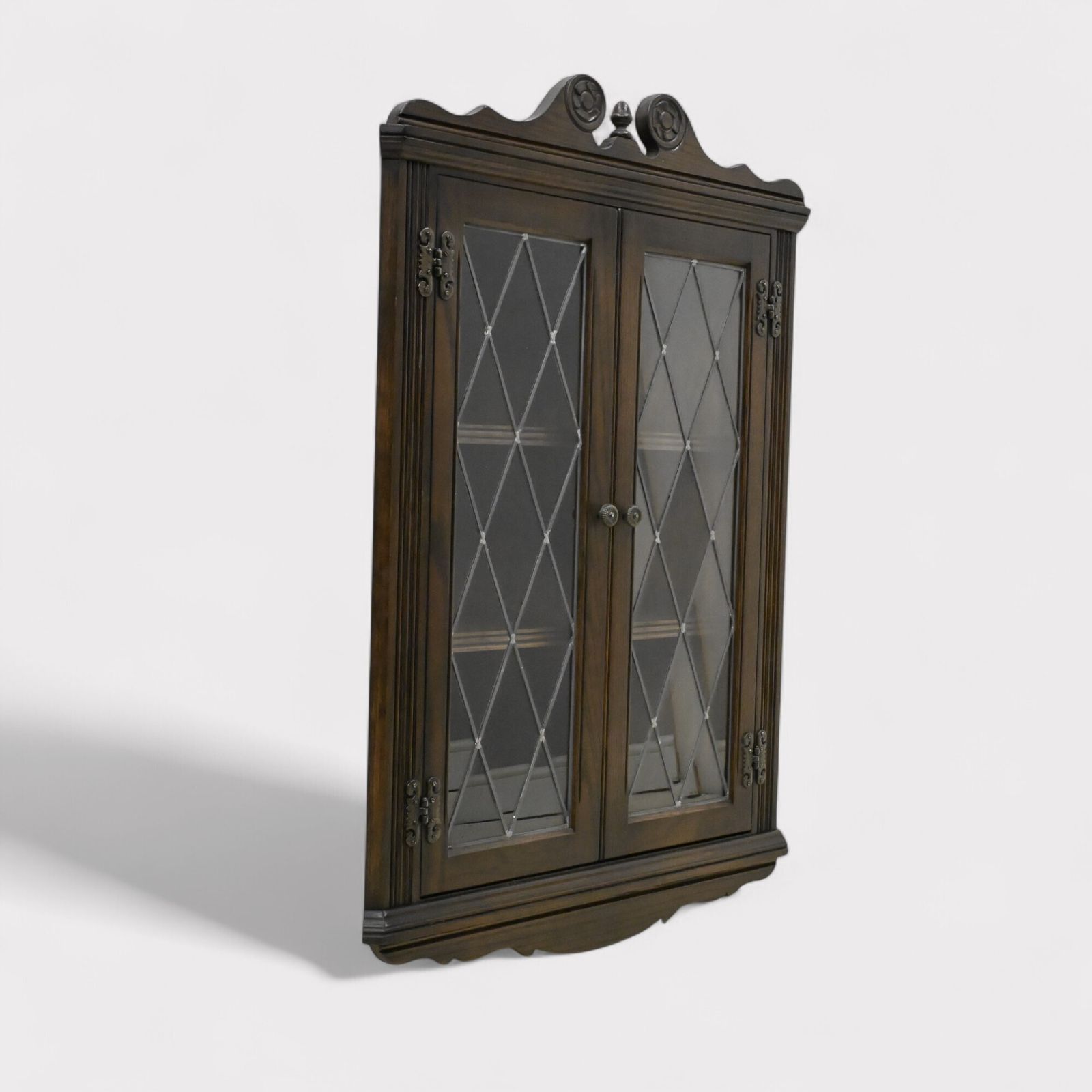 Furniture Old Charm Hanging Corner Display Cabinet Leaded Glass Model 1914 Free Delivery photo