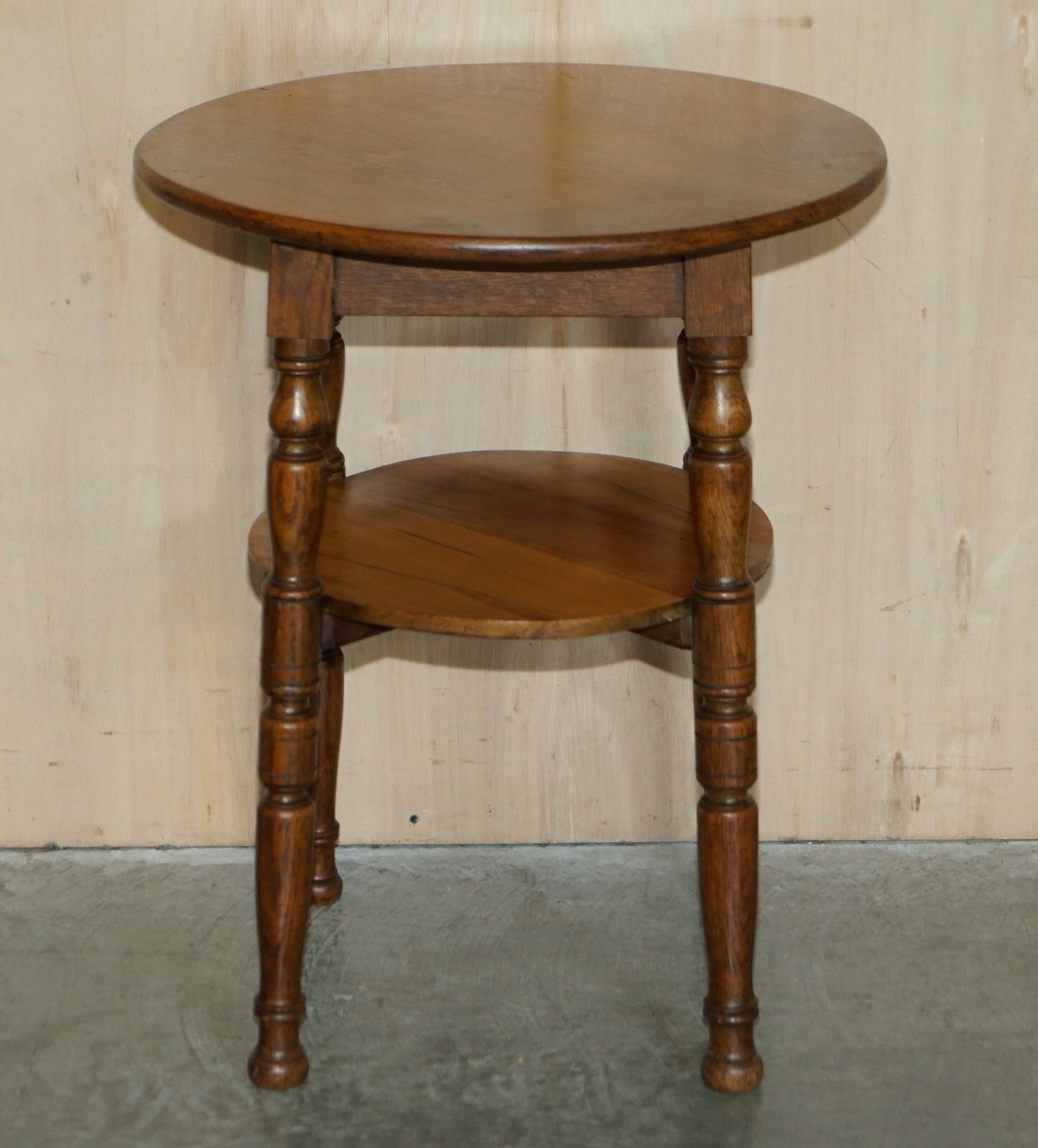 Lovely Circa 1900 English Oak Side Table With Turned Legs And A Nice Rich Patina photo furniture