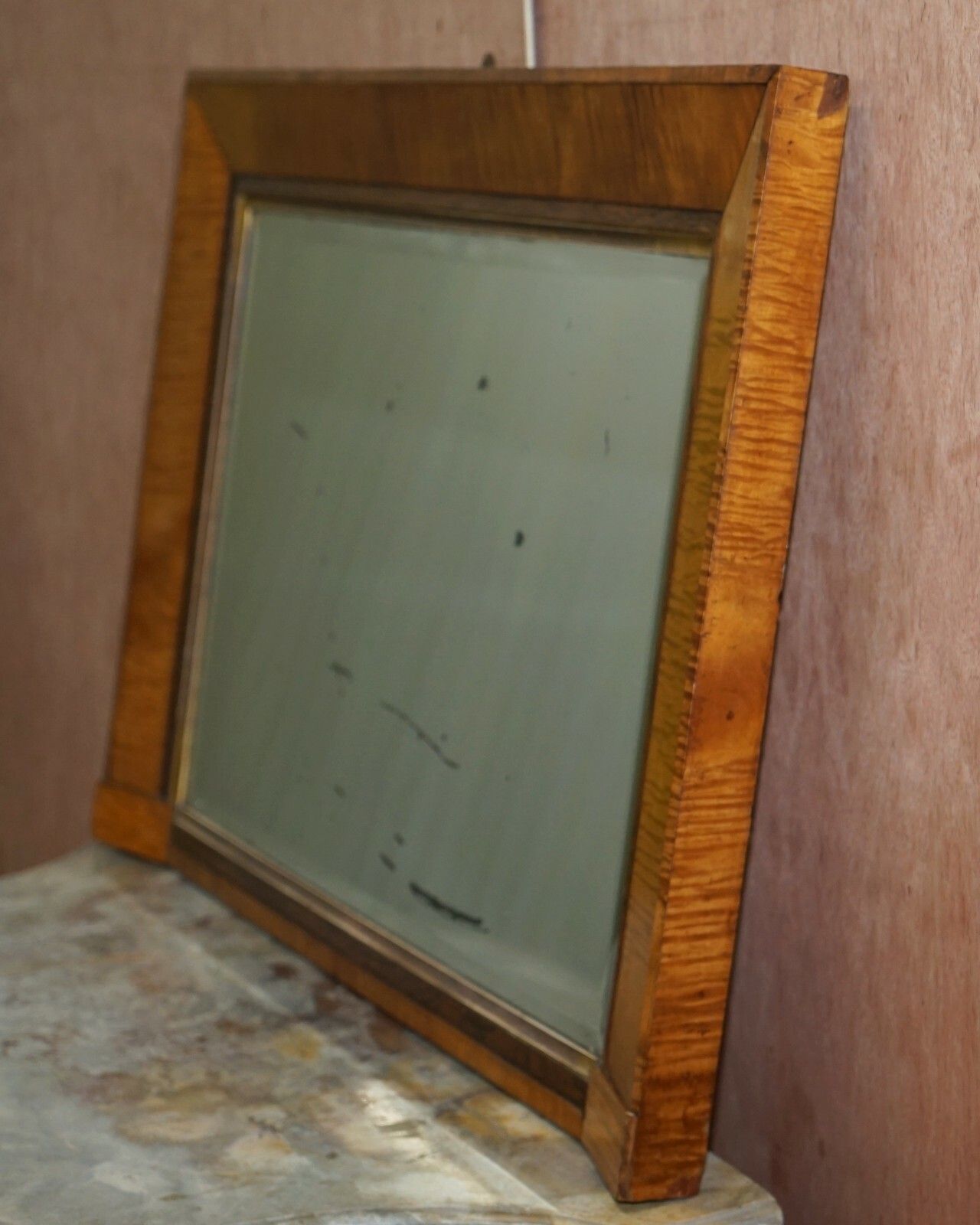 photo furniture Victorian Maple Framed Wall Mirror Lovely Bevelled Timber And Distressed Glass