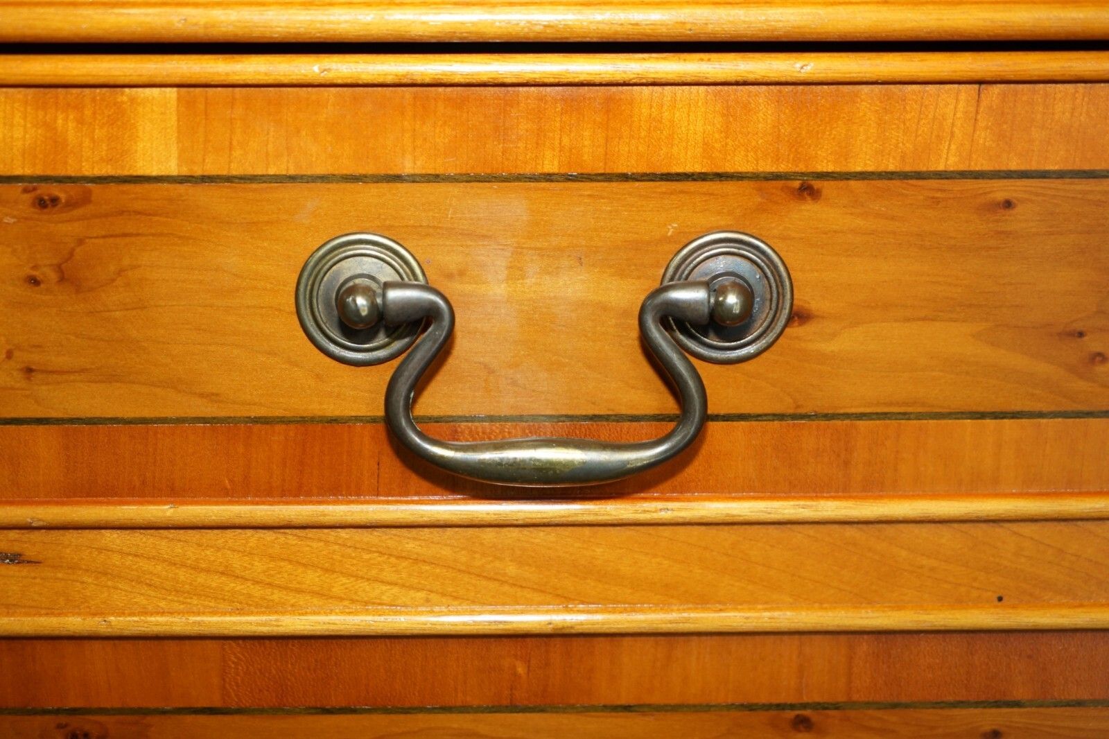 Burr Yew Wood Drop Front Media Television Stand Designed To Hide Sky Boxes Etc photo Furniture