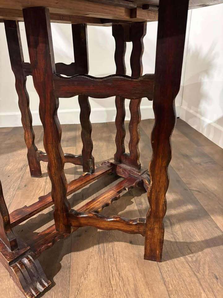 Vintage Mahogany & Oak Drop Leaf Table Of Small Proportions photo furniture