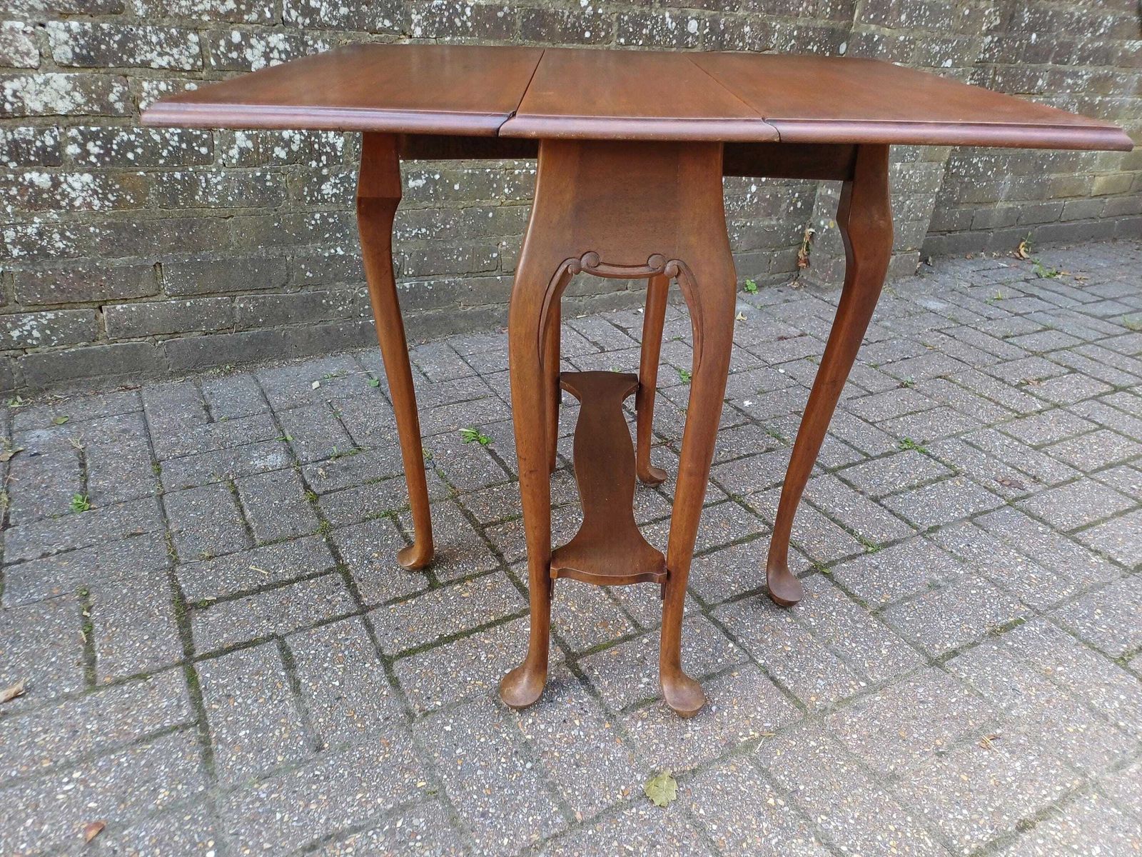 Vintage Mahogany Sutherland Table C1900 Drop Leaf Cabriole Legs Oak Mechanism Space Saver Antique Export Piece Johannesburg photo vintage