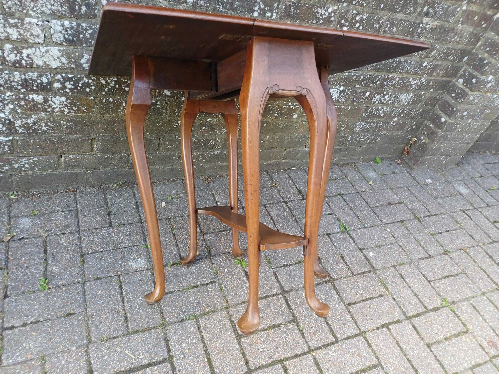 photo for sale Vintage Mahogany Sutherland Table C1900 Drop Leaf Cabriole Legs Oak Mechanism Space Saver Antique Export Piece Johannesburg