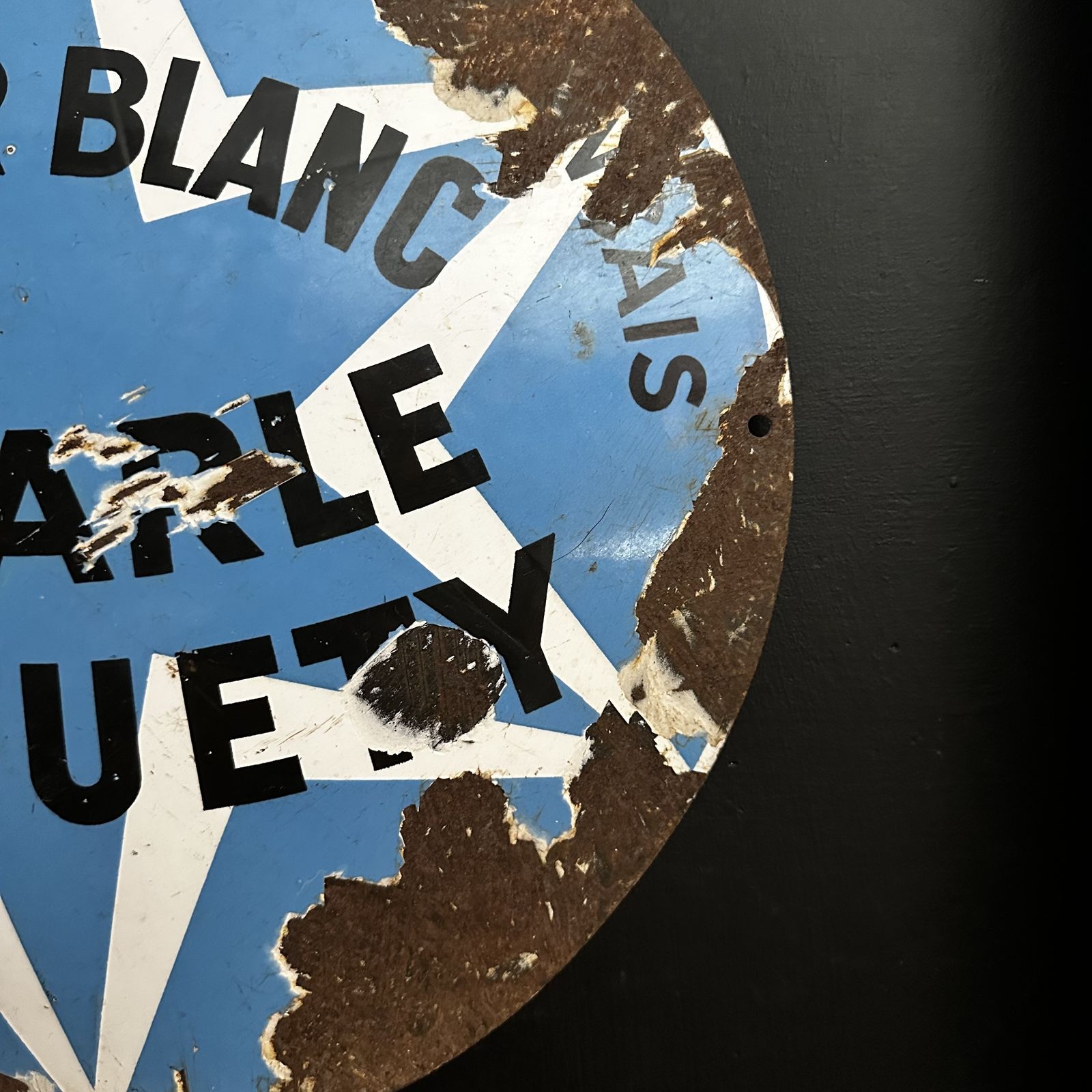 French Enamel Advertising Sign — “Super Blanc Demarle Lonquety” (C.1930–1950) photo for sale
