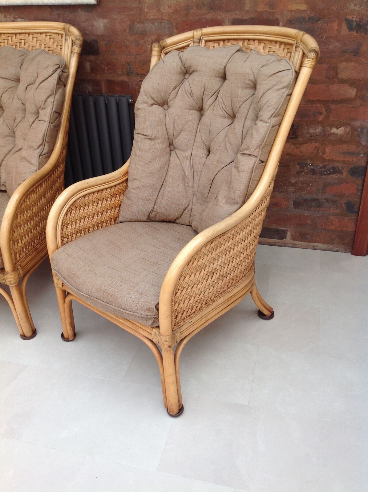 Conservatory Suite, Leather Bound Cane Furniture photo for sale