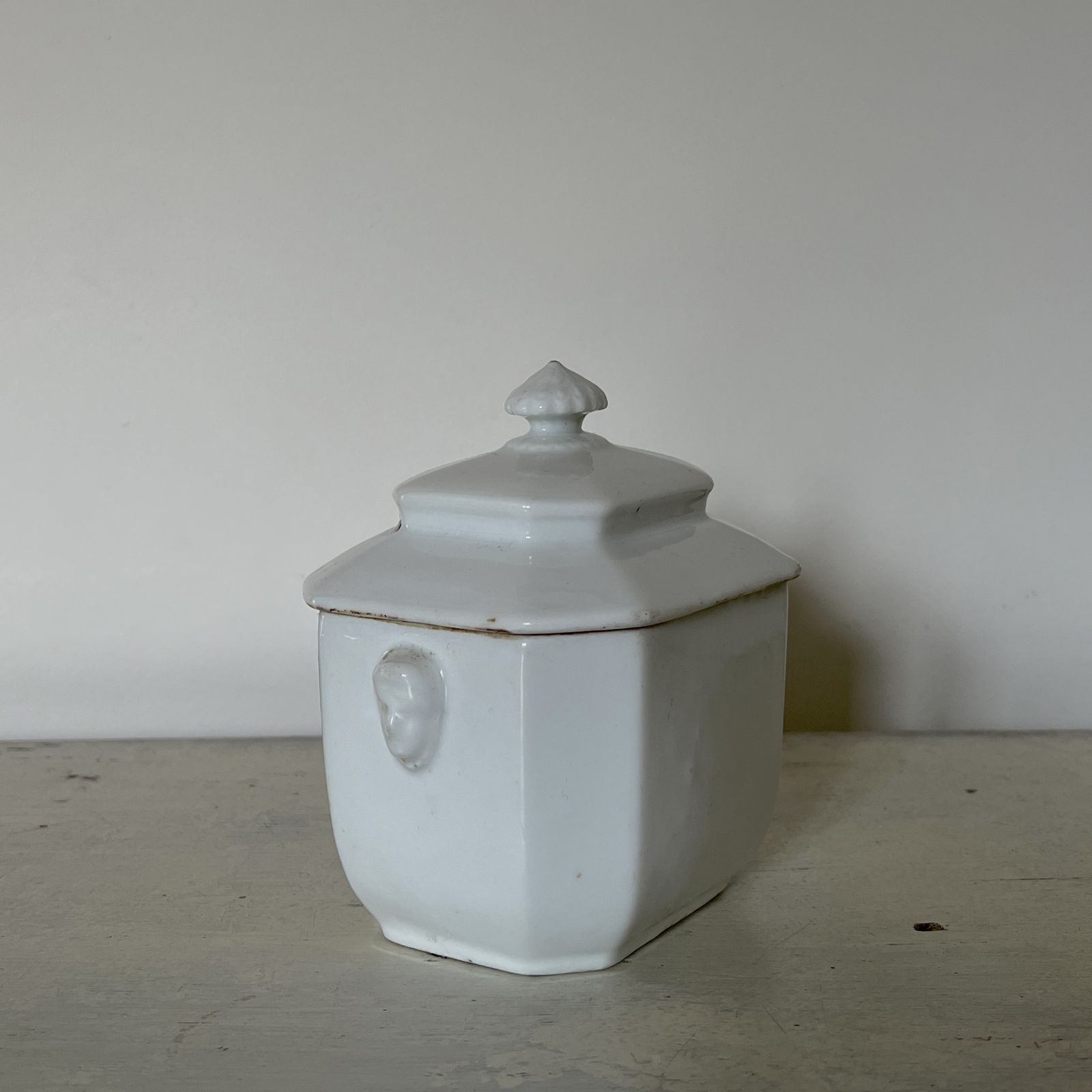 19th Century French Faience Creamware Sugar Box photo furniture