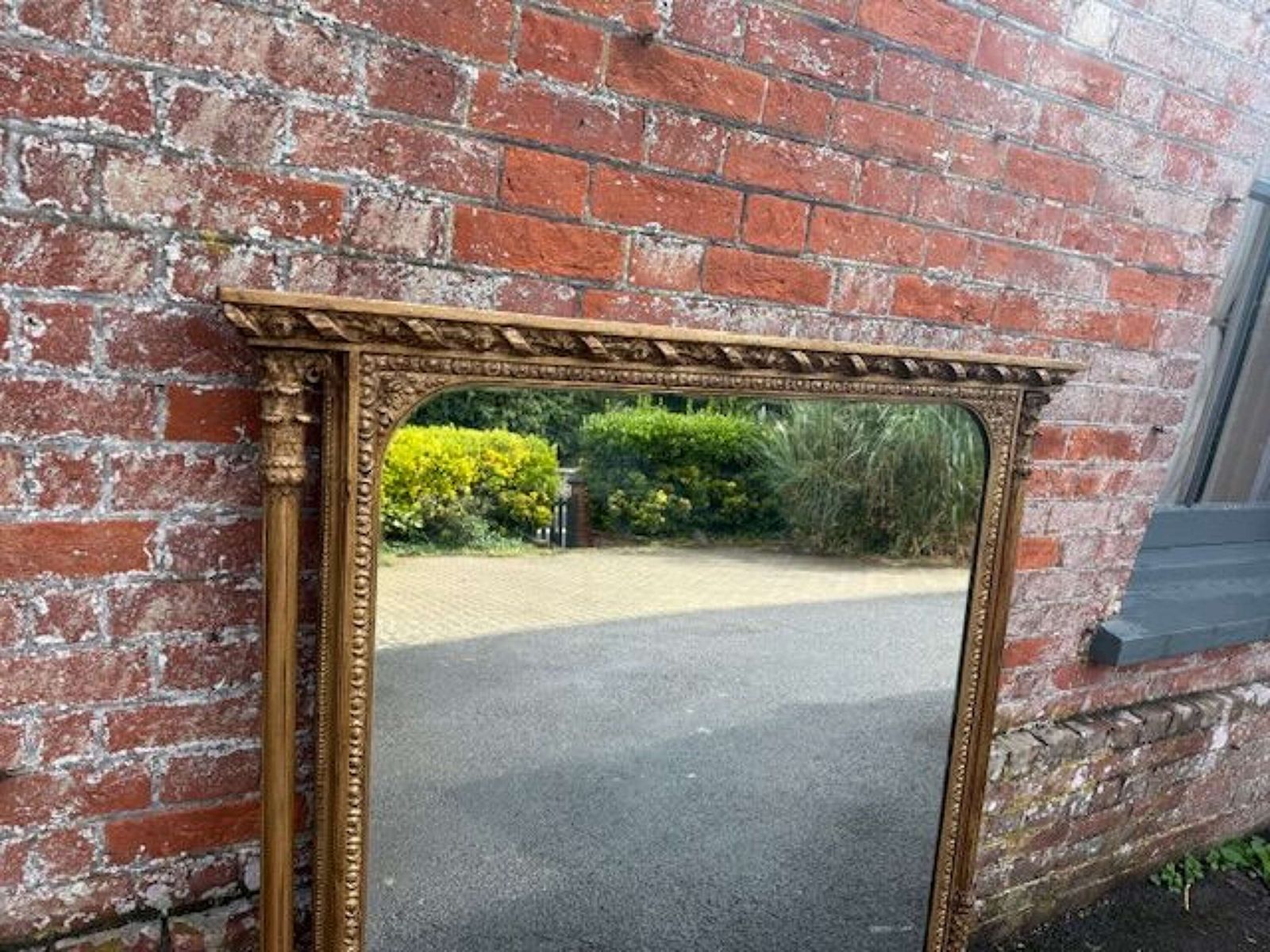 A Stunning Large Antique English 19th C Gilt Rope Twist Frame Overmantle Mirror. photo 1495.0
