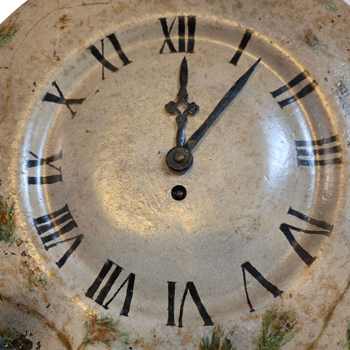 Antique Painted French Kitchen Clock Japy, Late 1800s photo furniture