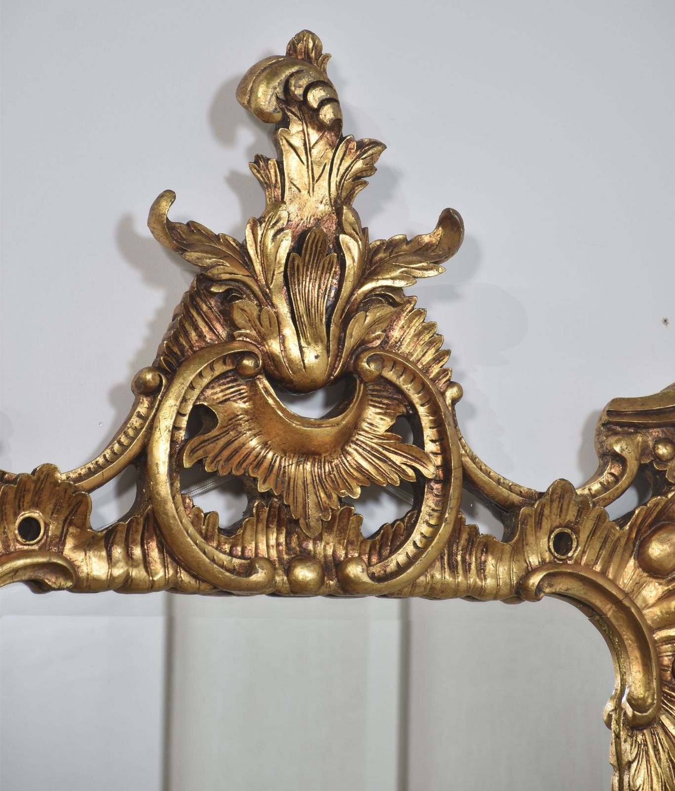 photo for sale Pair Of Baroque Style Carved And Gilded Mirrors