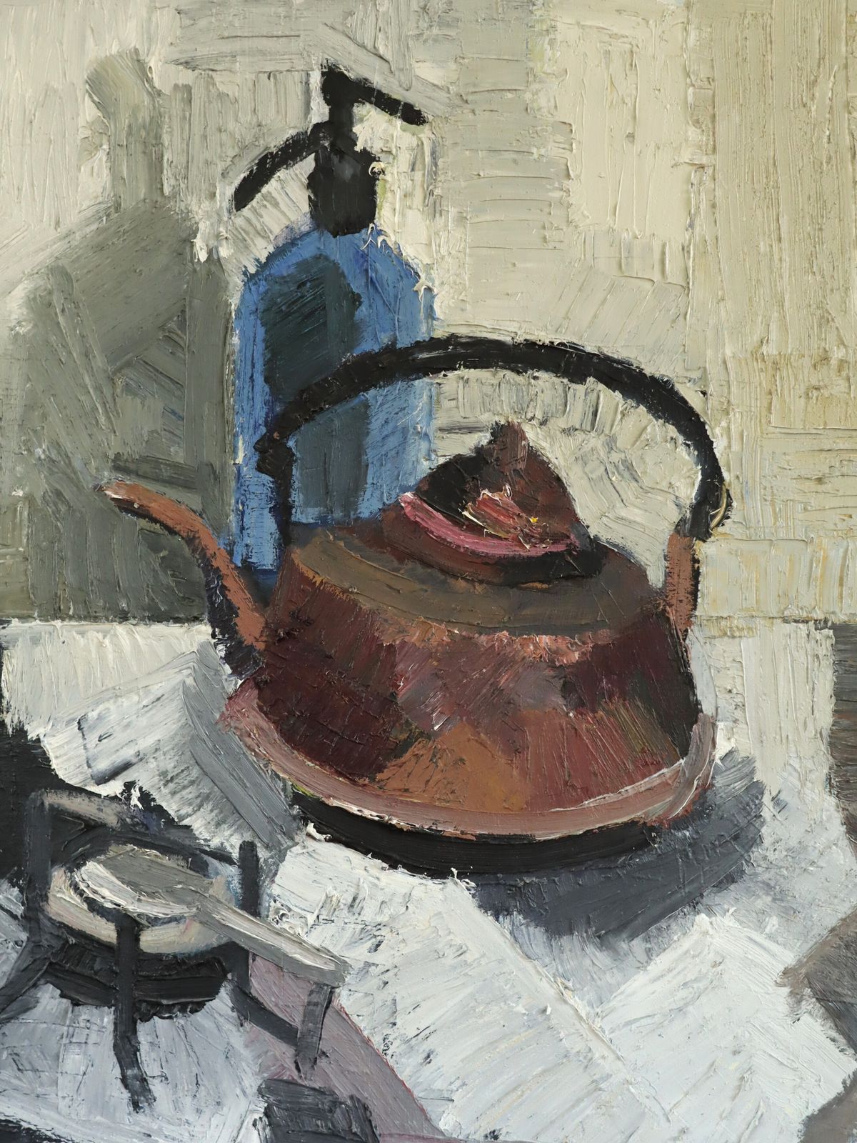 The Kettle Oil Painting, Mid 20th Century photo buy