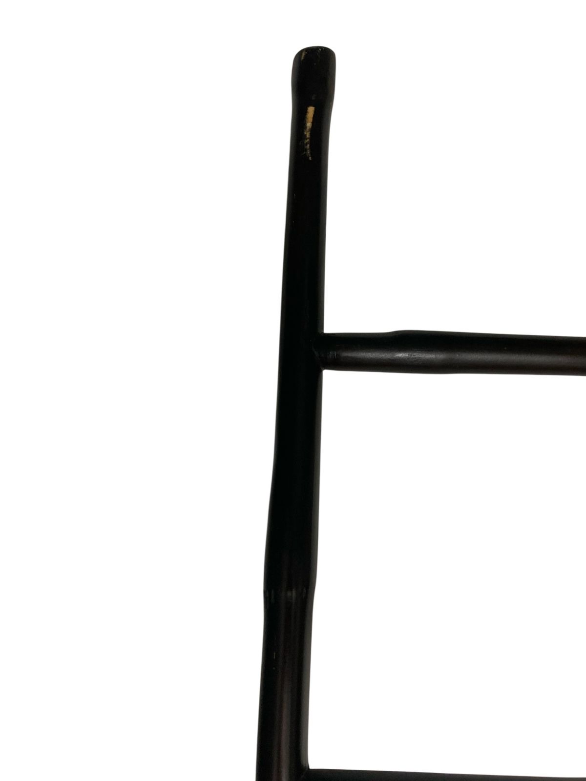A Rustic Ebonised 8 Rung Bamboo Style Ladder, Towel Rale Or Display Rack photo vintage
