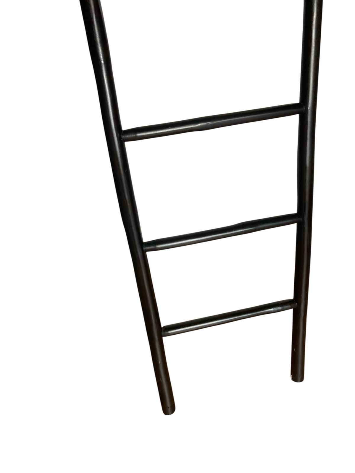 Home Decor A Rustic Ebonised 8 Rung Bamboo Style Ladder, Towel Rale Or Display Rack photo