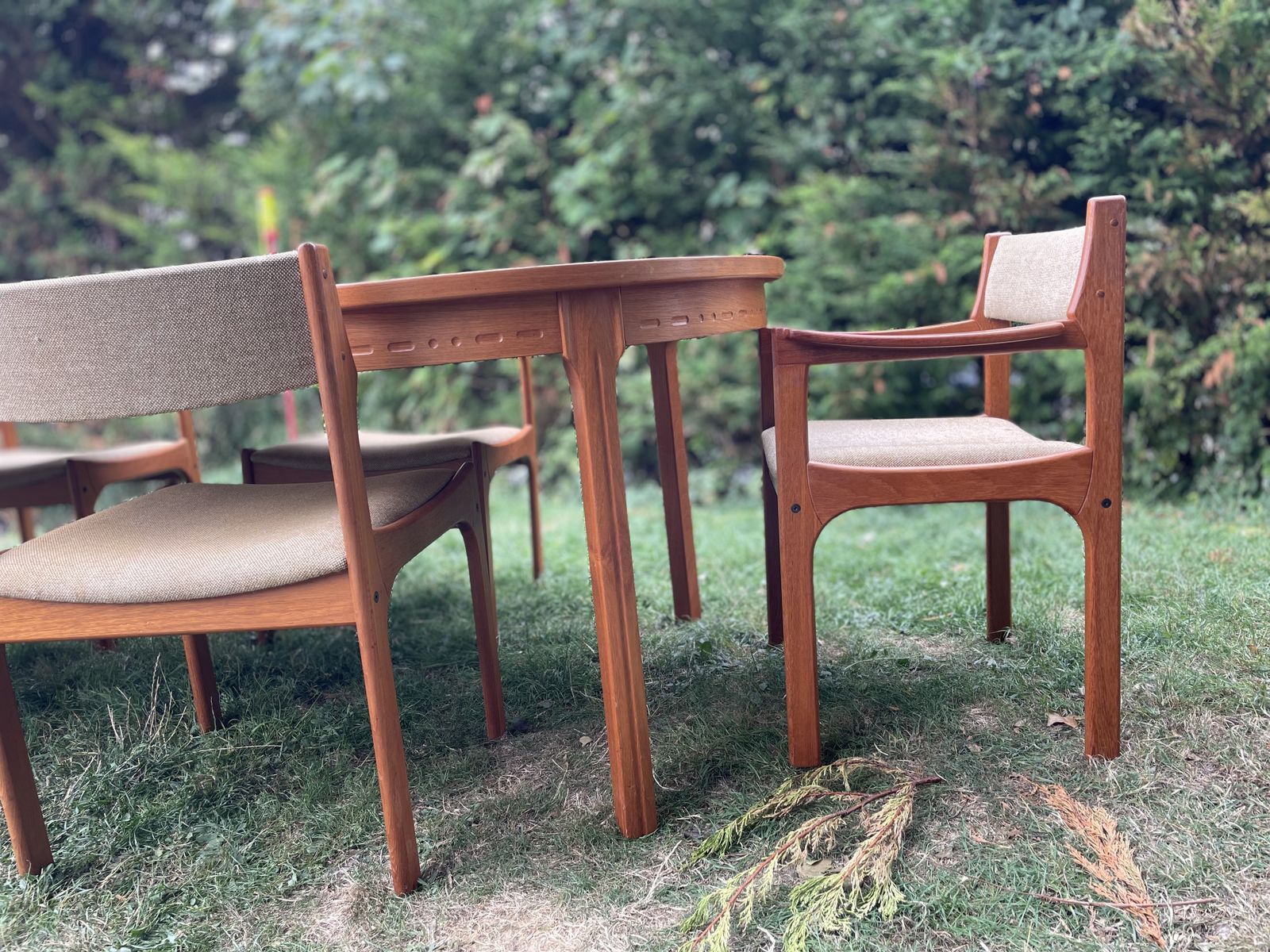 Furniture Nils Jonsson For Troeds – Double Extending Dining Table And Chairs (C.1970) photo