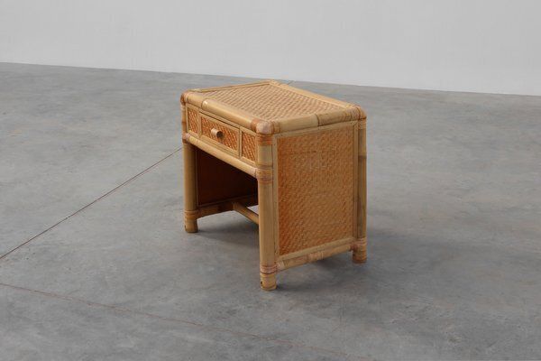 photo furniture Italian Bamboo And Wicker Chest Of Drawers Or Nightstand, 1970s